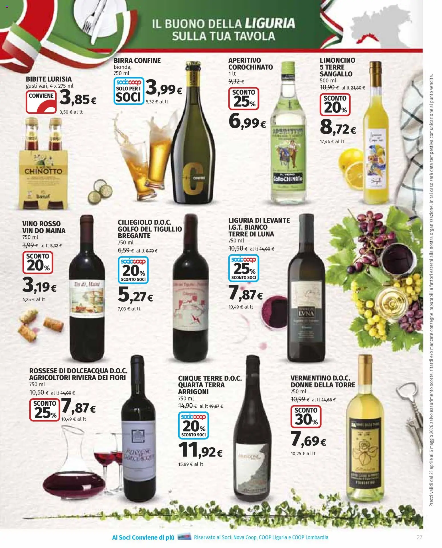 Volantino Ipercoop del 23.04.2026 | Pagina: 27 | Prodotti: Chinotto, Bibite, Vino rosso, Aperitivo