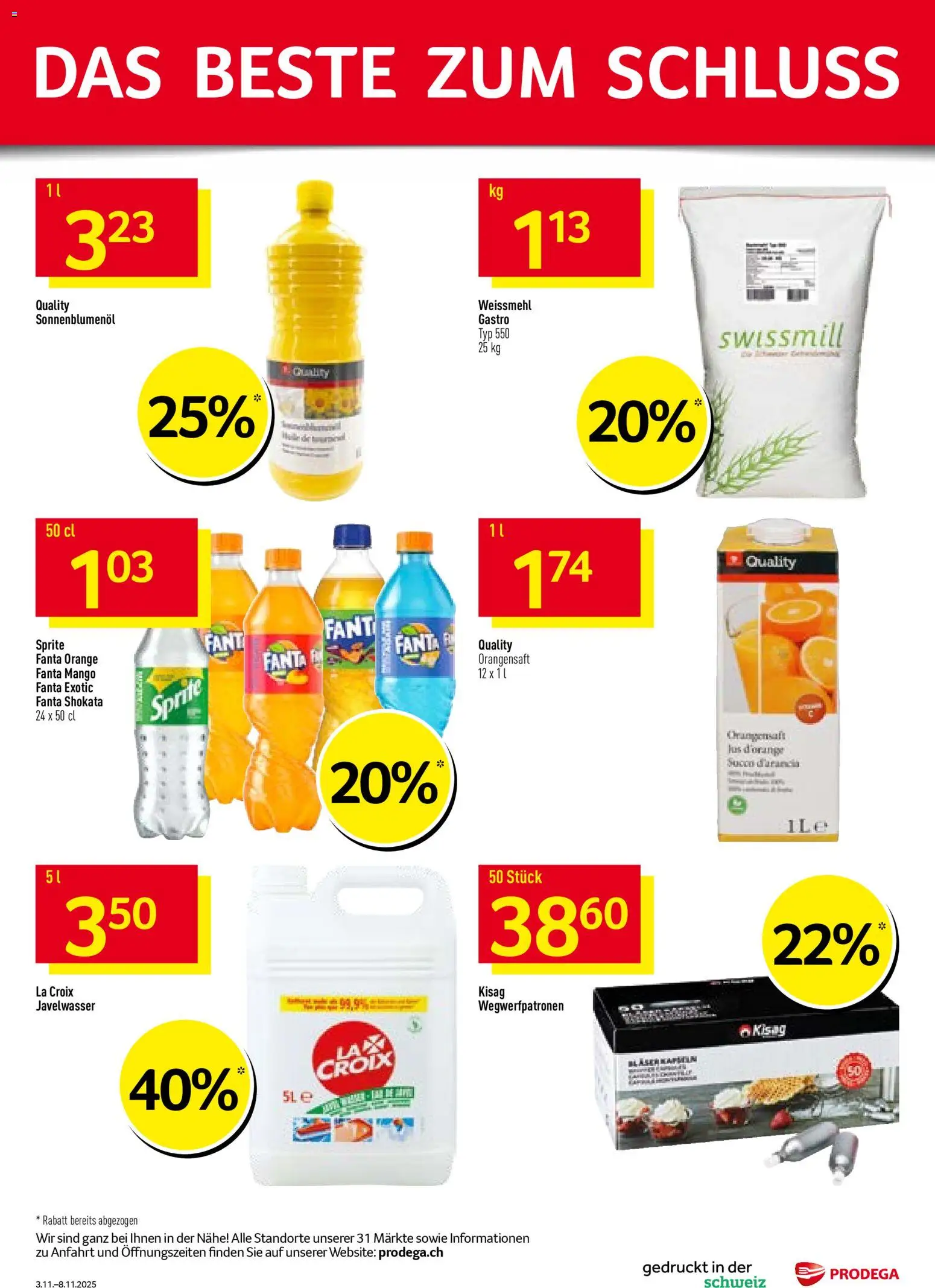 Prodega Aktionen – gültig ab 03.11.2025 | Seite: 40 | Produkte: Fanta, Sprite, Orangensaft, Mango