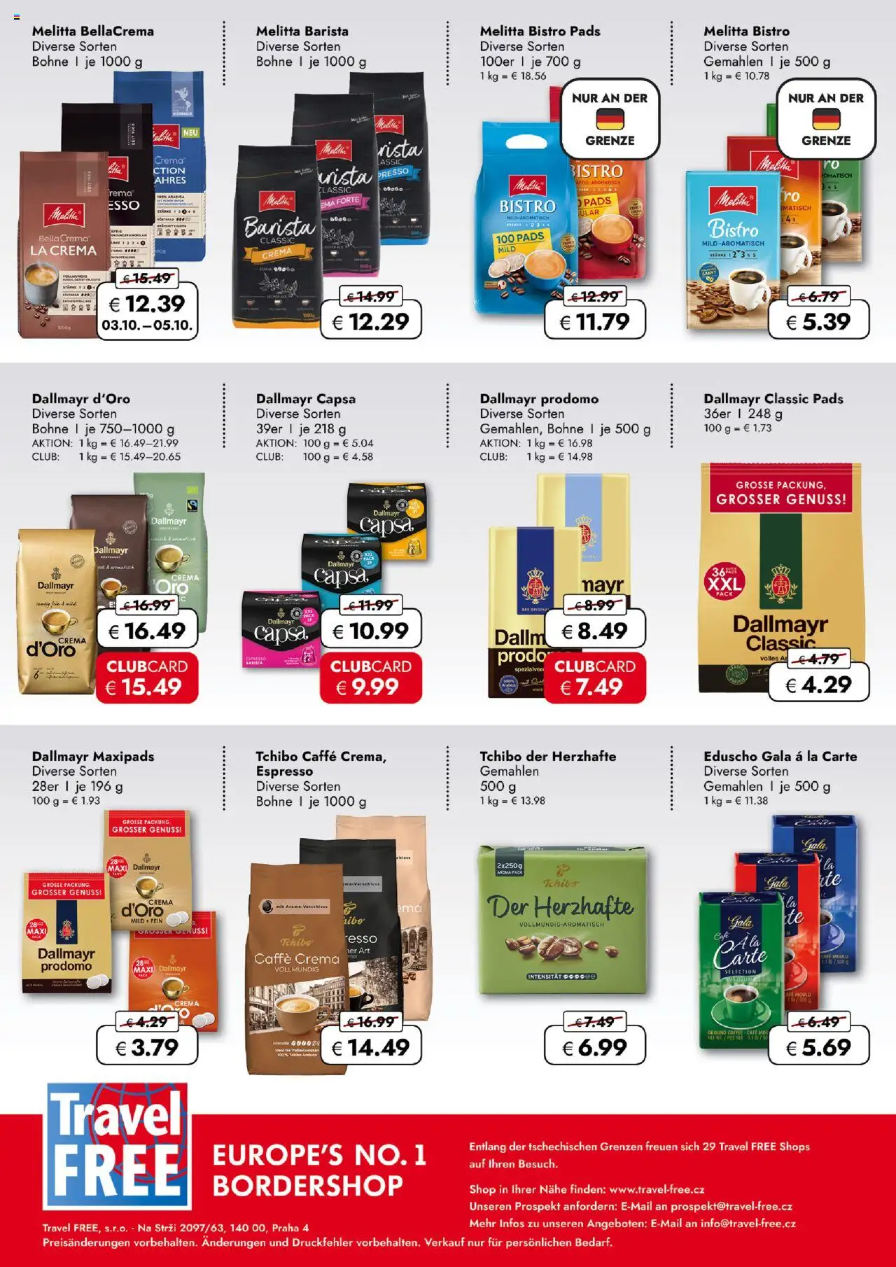 Travel Free  Aktionsangebote – gültig ab 03.10.2025 | Seite: 13 | Produkte: Dallmayr, Dallmayr prodomo, Dallmayr capsa, Eduscho