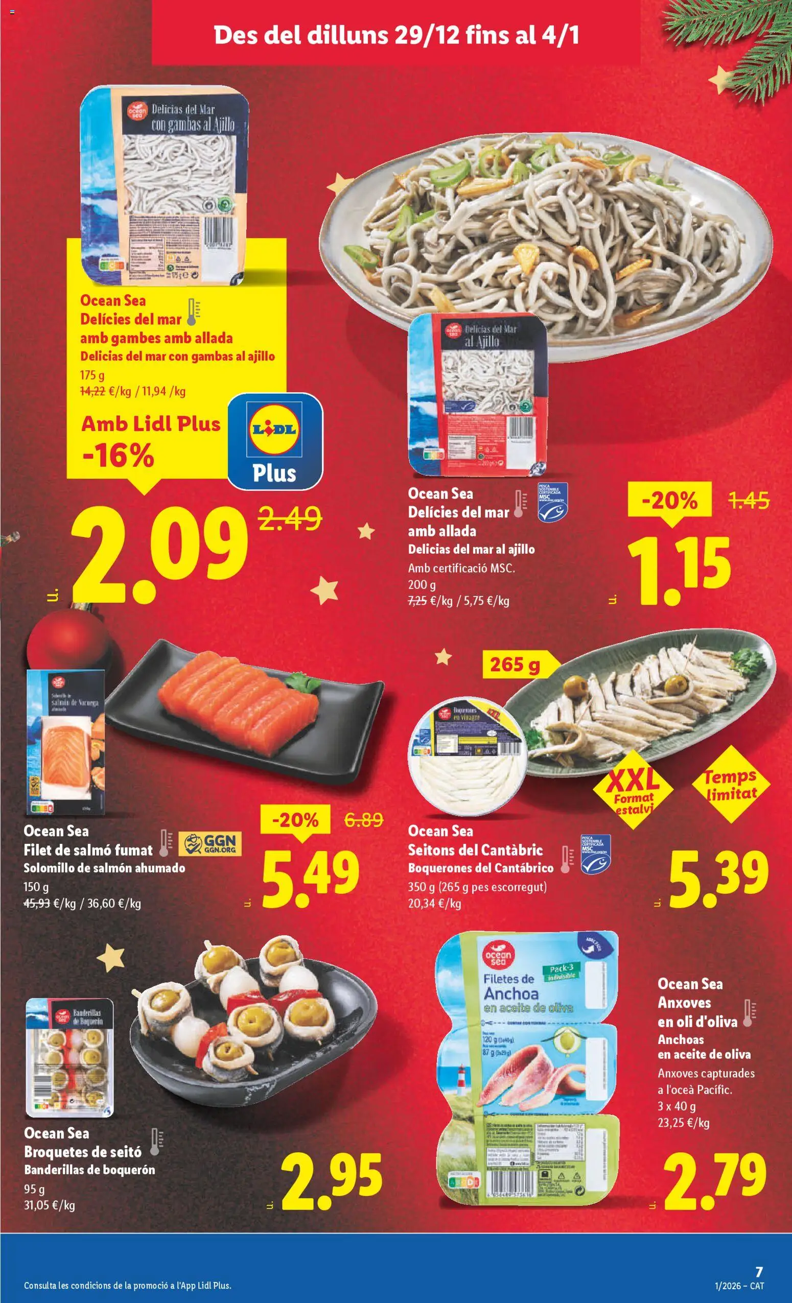 Lidl folleto │ válido desde el 29.12.2025 | Página: 7 | Productos: Aceite, Aceite de oliva, Salmón ahumado, Anchoa