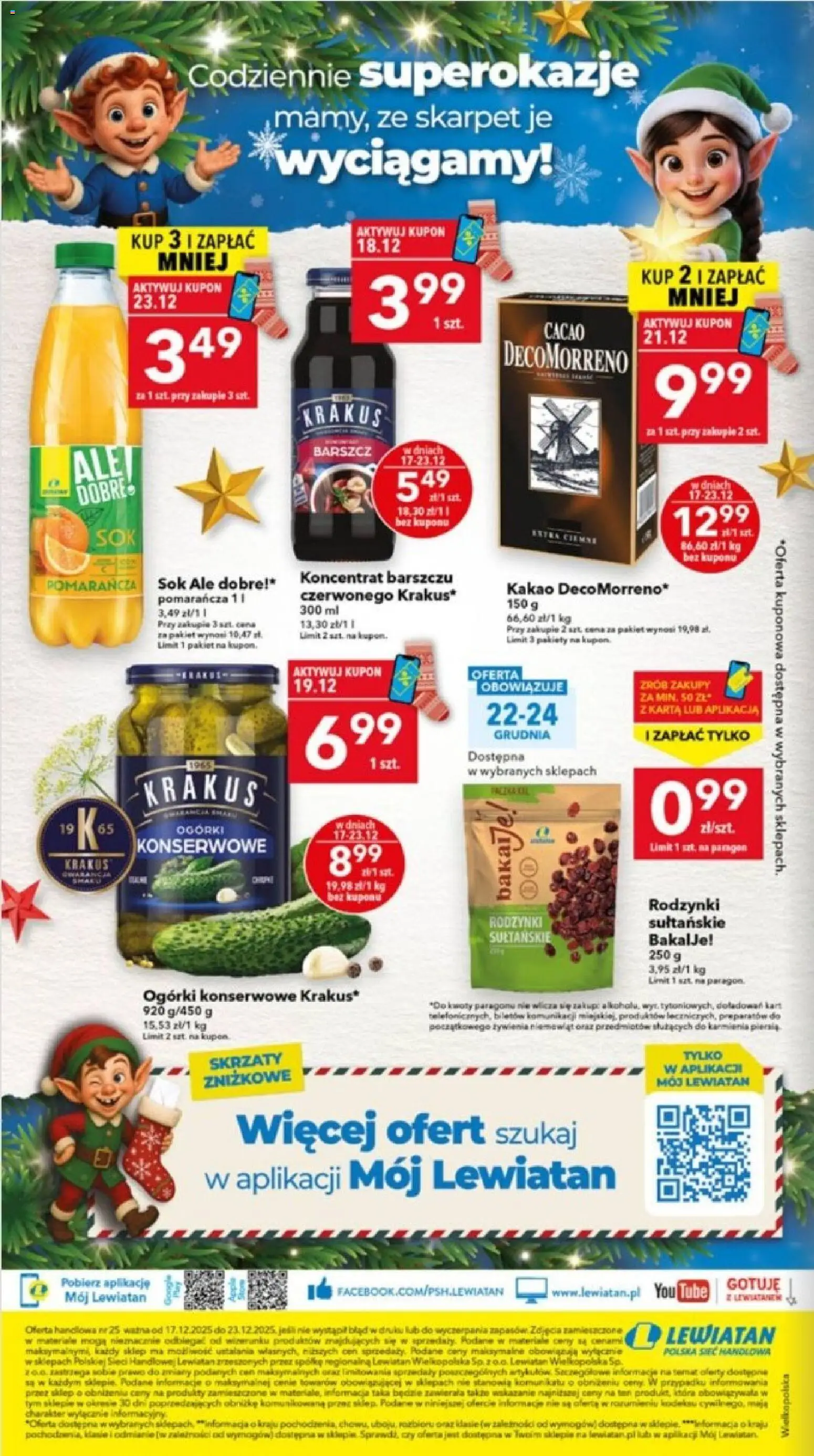 Lewiatan gazetka - Ostrów Wielkopolski od 17.12.2025 | Strona: 15 | Produkty: Barszcz, Sok, Rodzynki, Ogórki konserwowe