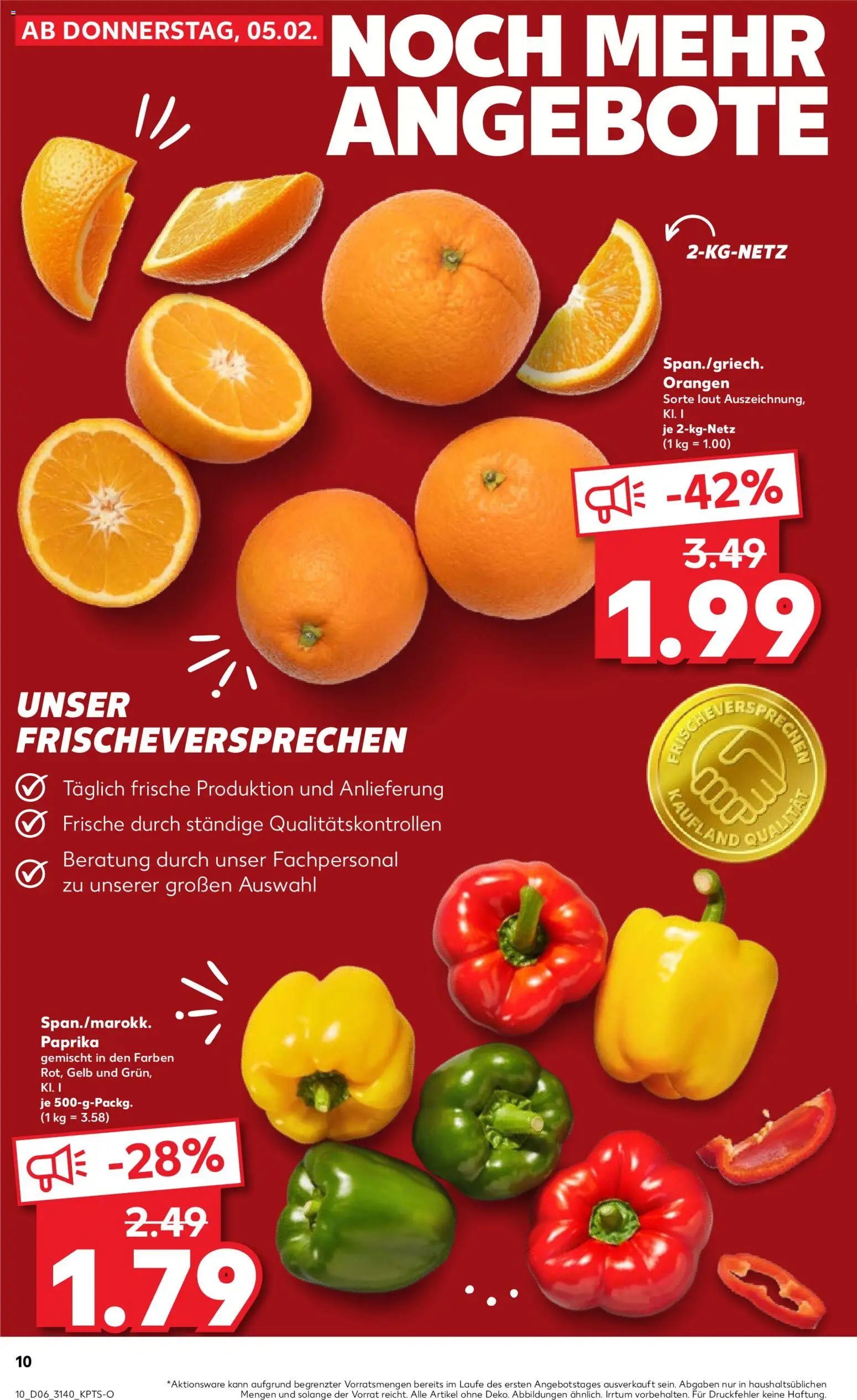 Kaufland prospekt Leipzig	 – gültig ab 08.02.2026 | Seite: 10 | Produkte: Orangen, Paprika