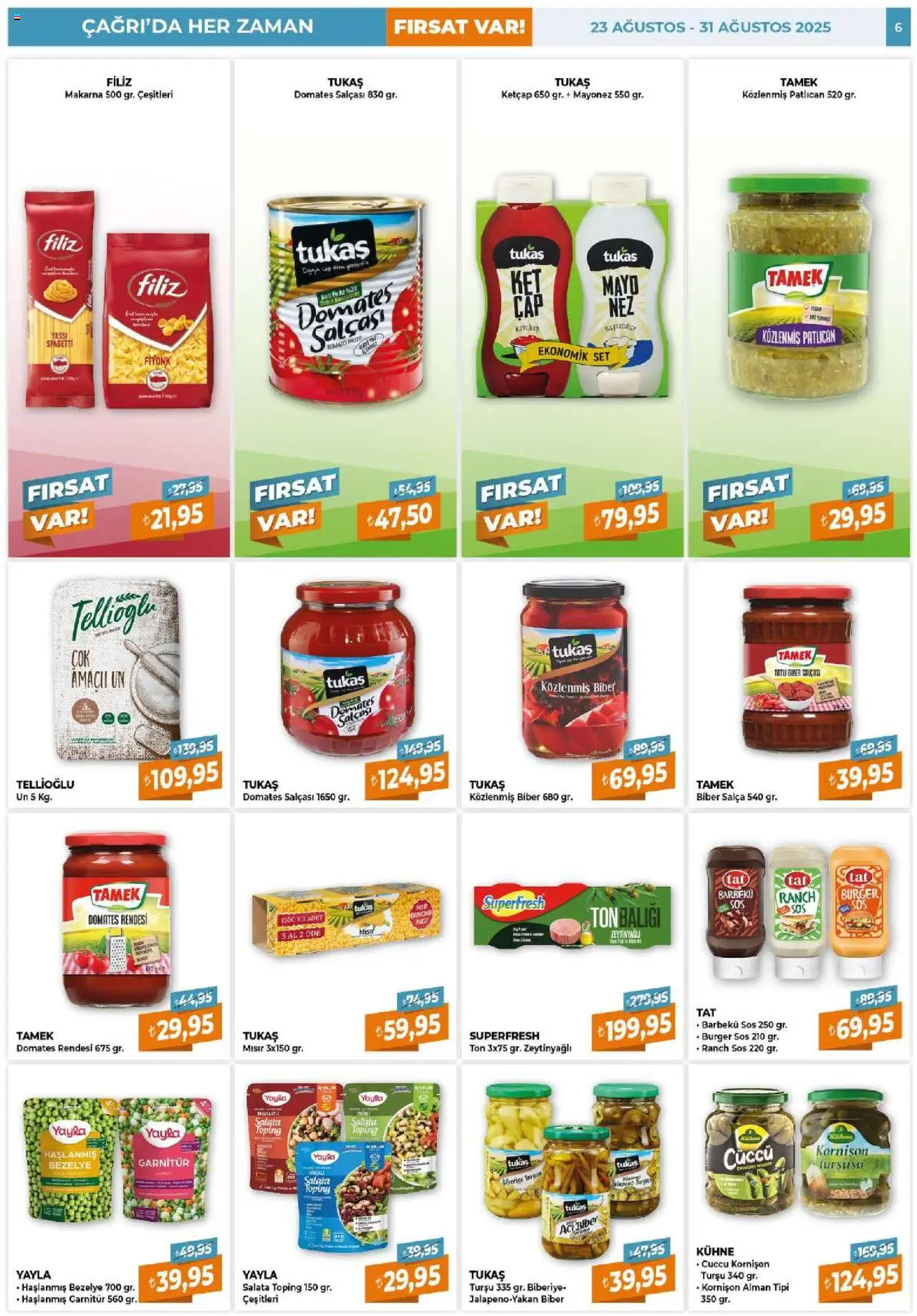 Çağrı Market Katalog - 23.08.2025 tarihinden itibaren geçerlidir | Sayfa: 6 | Ürünler: Barbekü sos, Domates, Ketçap, Sos