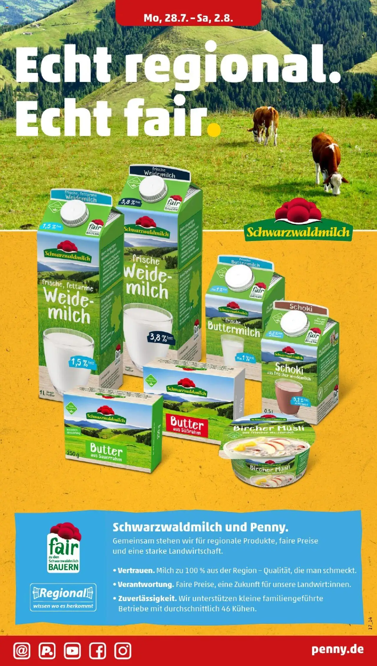Penny -  Baden-Württemberg - gültig ab dem 28.07.2025 | Seite: 17 | Produkte: Musli, Buttermilch, Milch, Butter