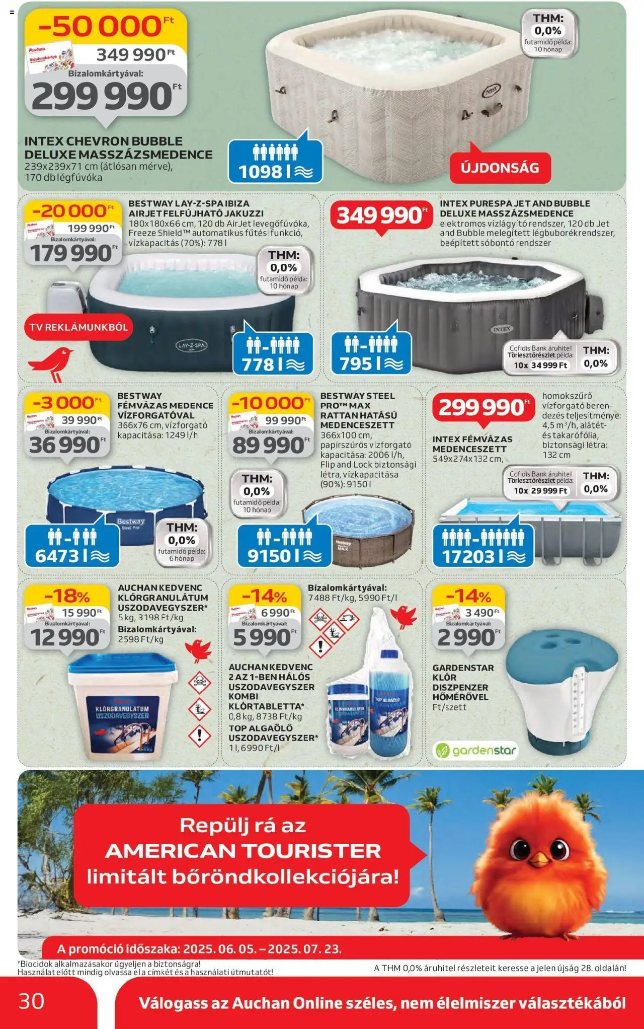 Auchan akciós ujság - amely érvényes a következő dátumtól: 19.06.2025 | Oldal: 30 | Termékek: Jakuzzi, TV, Medence, Létra