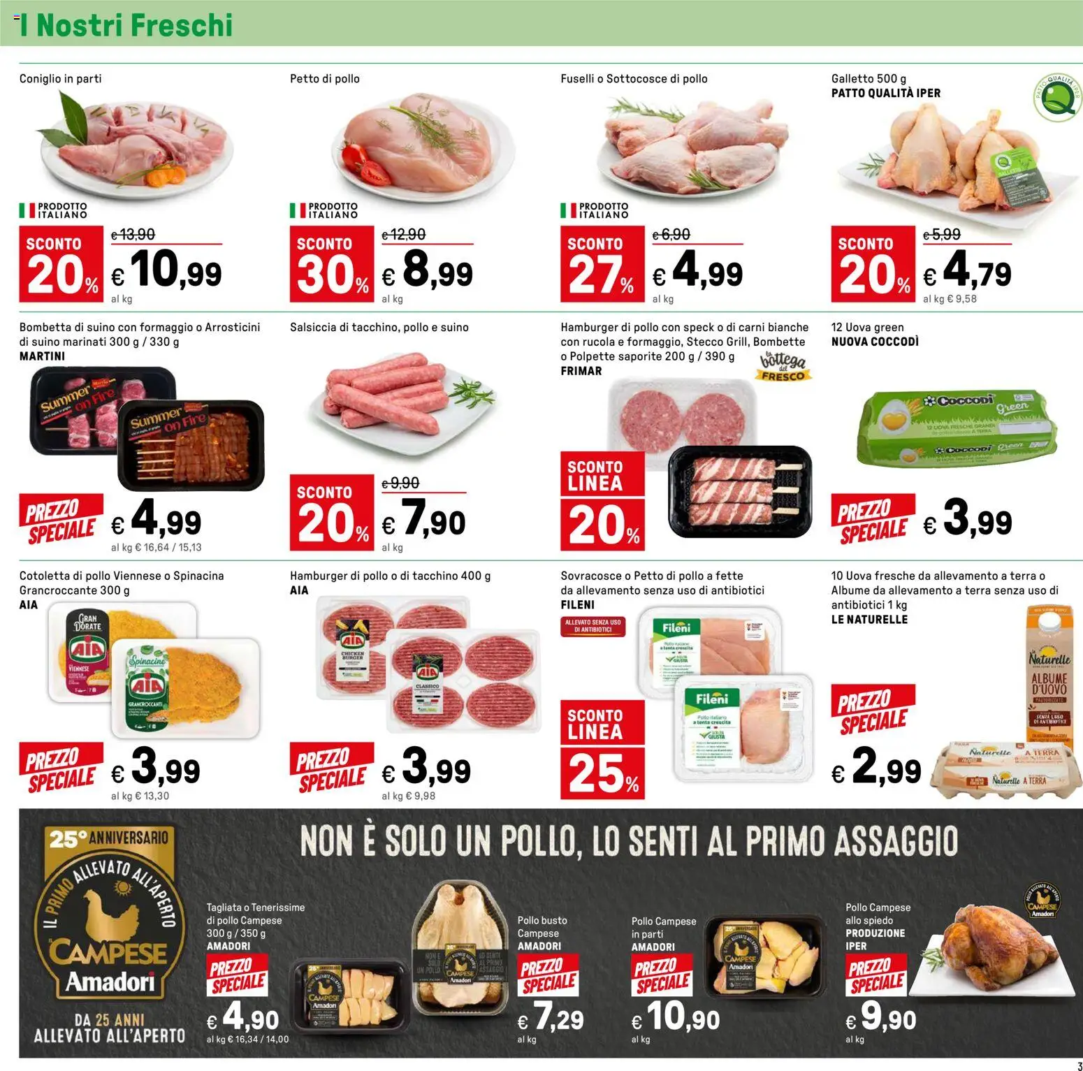 Volantino Iper del 16.04.2026 | Pagina: 3 | Prodotti: Petto di Pollo, Pollo, Suino, Formaggio