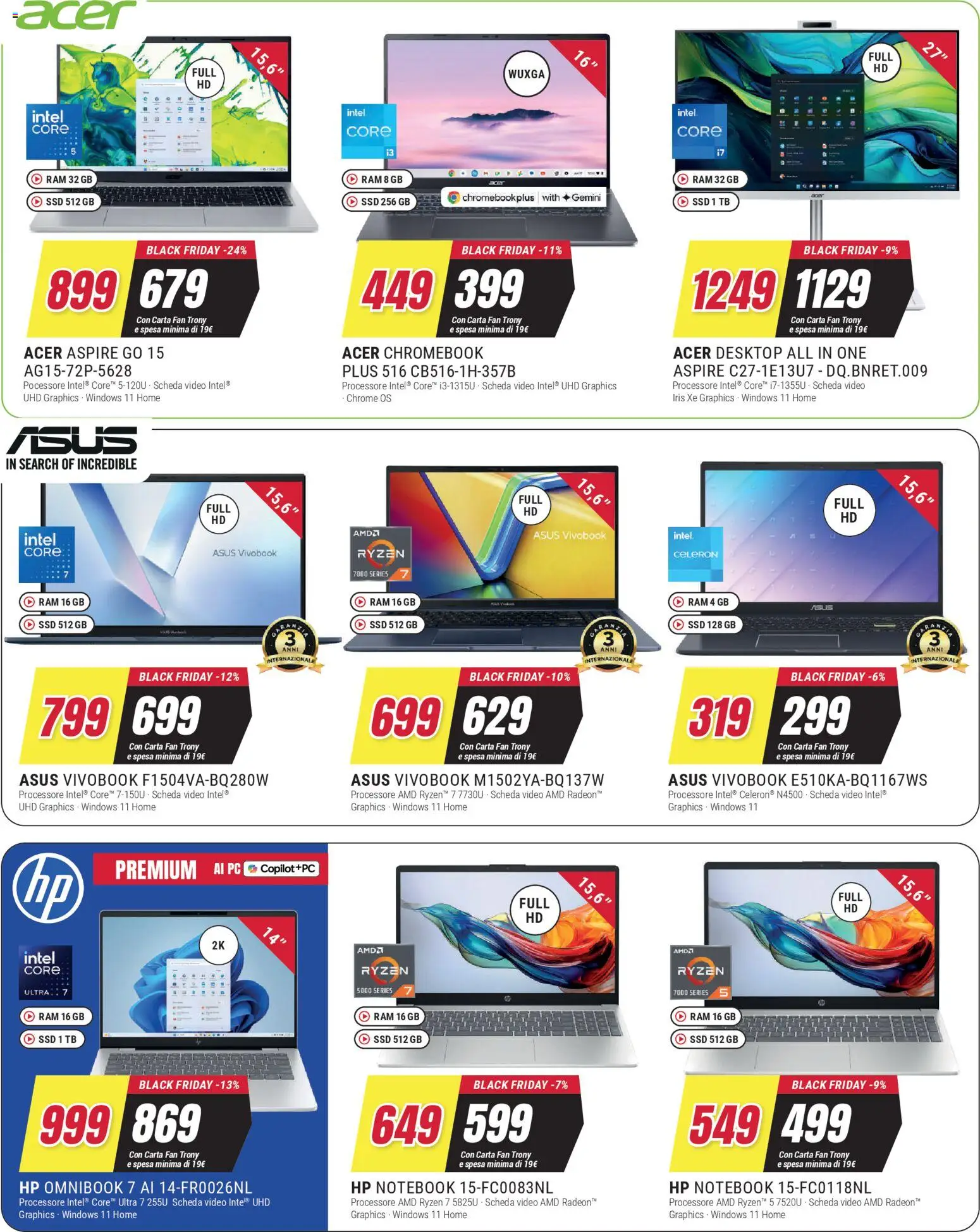 Volantino Trony del 19.03.2026 | Pagina: 15 | Prodotti: Notebook, PC, Video, Fan