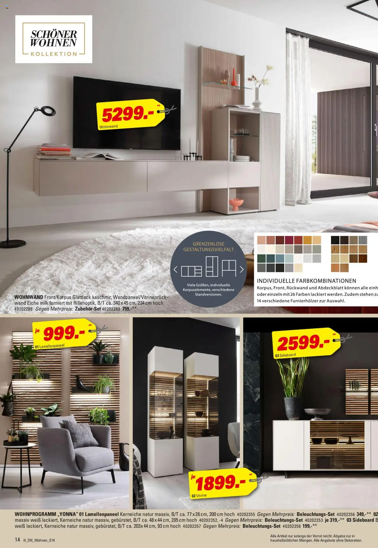Höffner - Wohnen Spezial - gültig ab dem 13.08.2025 | Seite: 14 | Produkte: Sideboard, Wohnwand, Vitrine