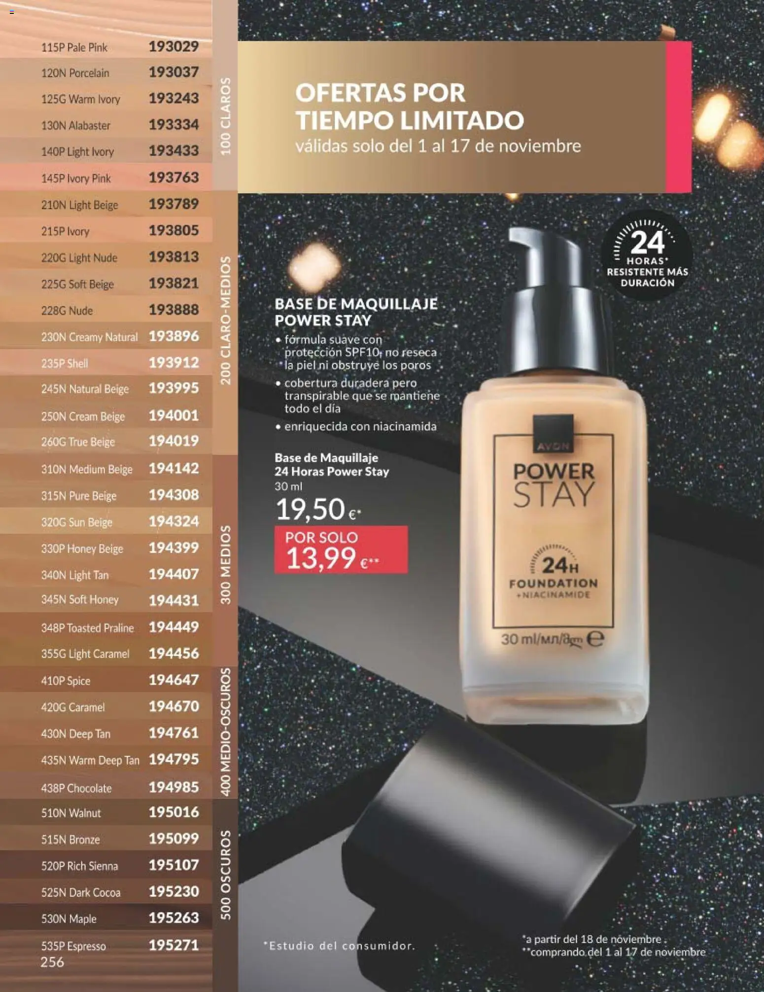 Catálogo AVON campaña 11 Black Friday │ válido desde el 01.11.2025 | Página: 256 | Productos: Maquillaje, Chocolate, Base de maquillaje