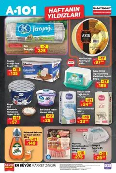 A101 Katalog - 18.07.2025 tarihinden itibaren geçerlidir | Sayfa: 2 | Ürünler: Süt, Tereyağı, Yoğurt, Yumurta