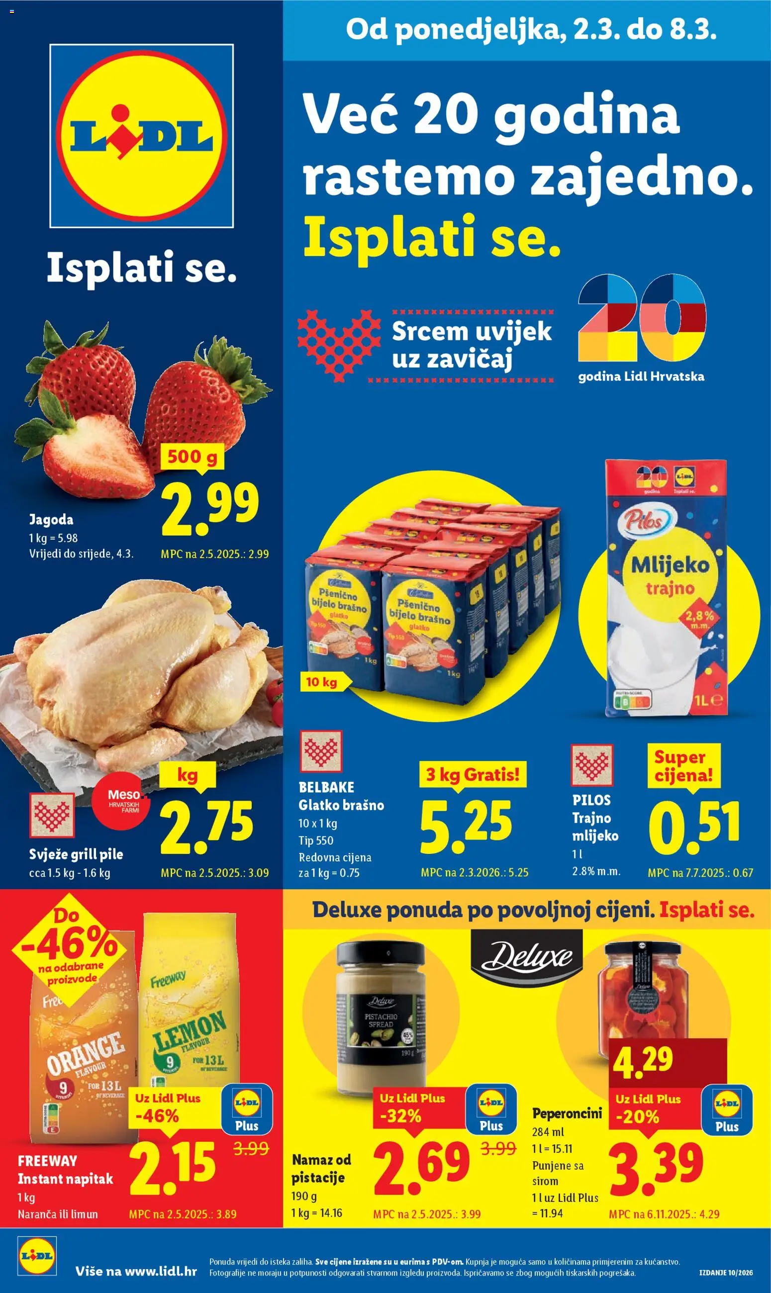 Lidl katalog | vrijedi od 02.03.2026 | Stranica: 1 | Proizvodi: Brašno, Limun, Pistacije, Namaz
