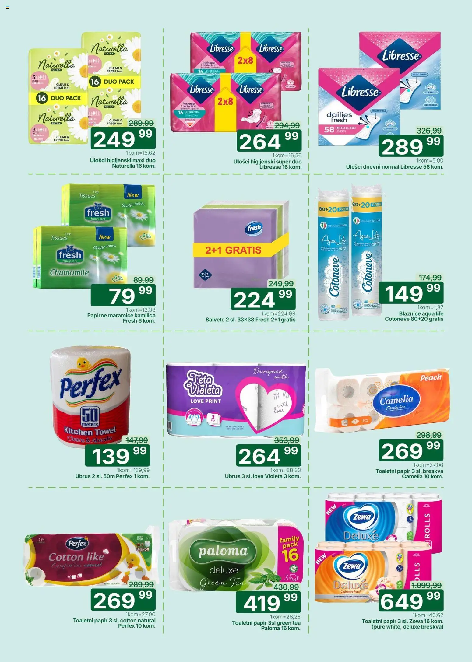 Univerexport katalog - važi od 16.03.2026 | Strana: 30 | Proizvode: Salvete, Ubrus, Breskva