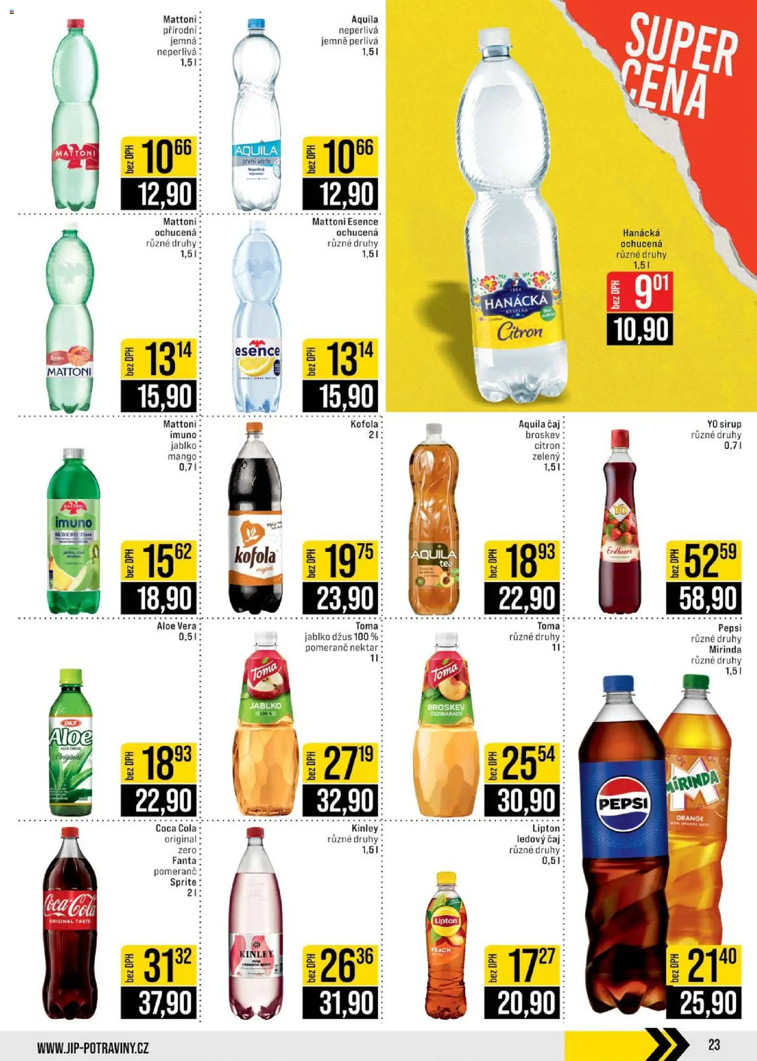 Jip leták - Cash & Carry od 12.11.2025 | Strana: 23 | Produkty: Voda, Pepsi, Sirup, Ledový čaj