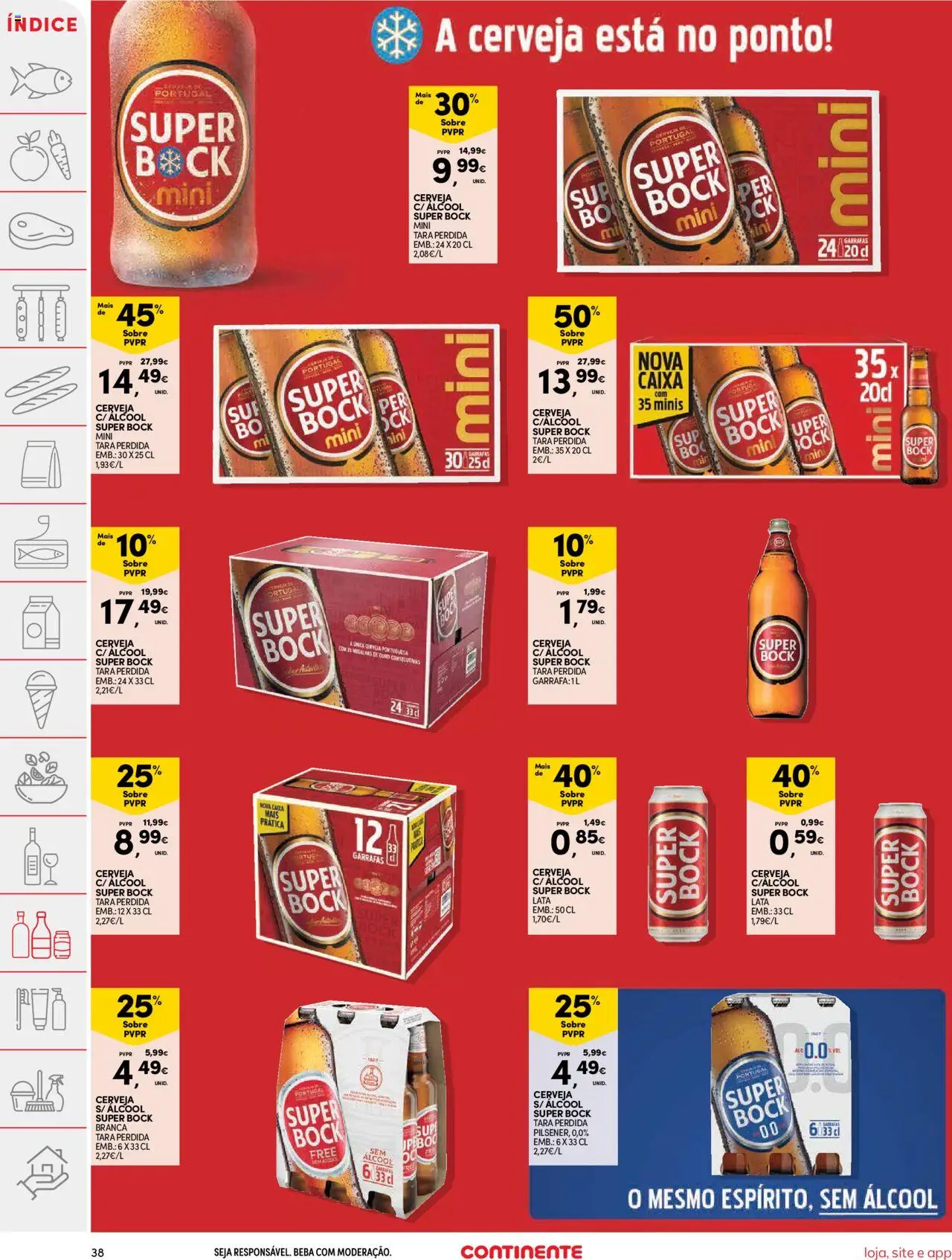 Continente folheto │ válido de 05.08.2025 | Página: 38 | Produtos: Super bock, Caixa, Cerveja