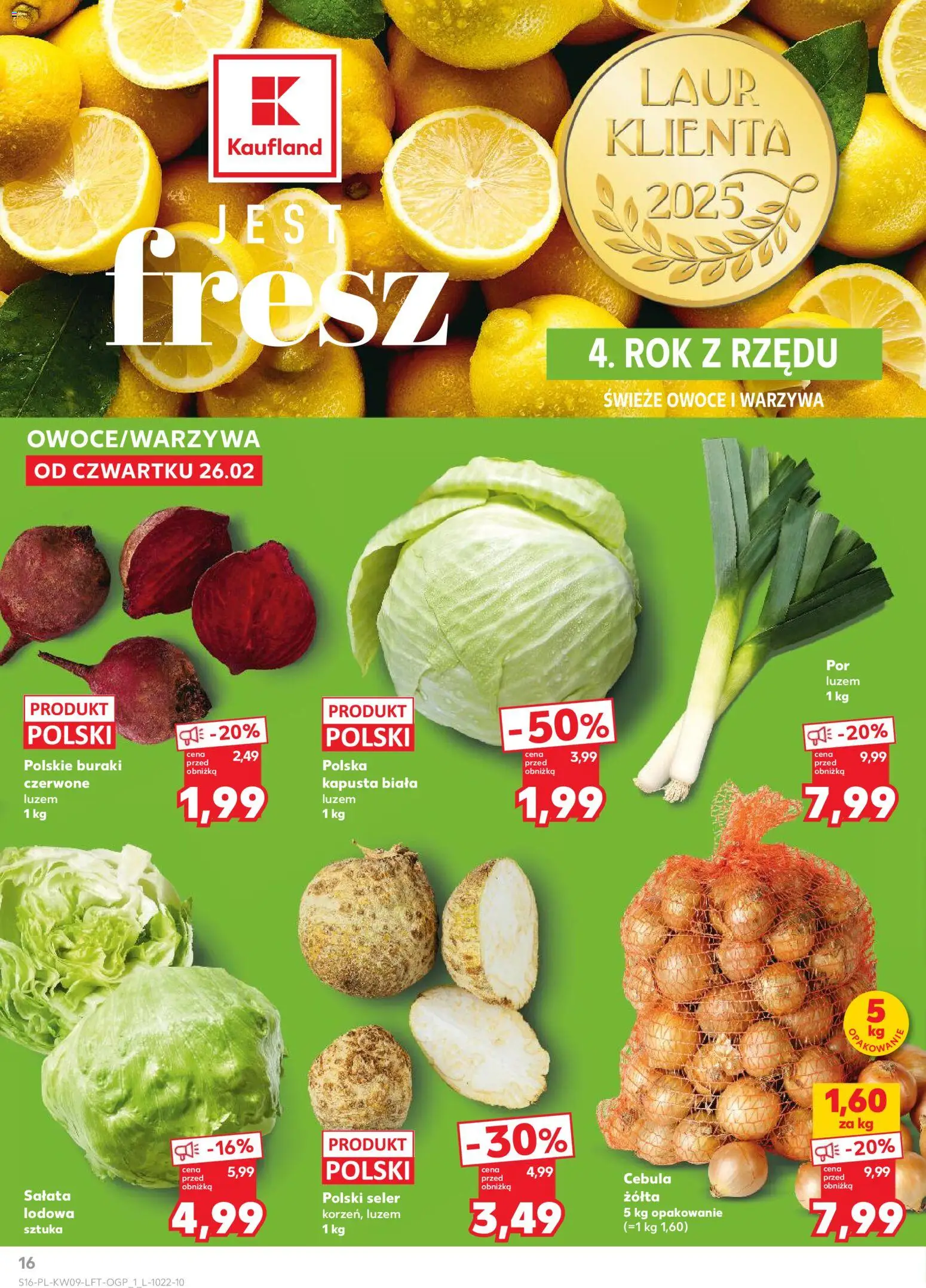 Kaufland Polsko leták od 26.02.2026 | Strana: 16 | Produkty: Kapusta