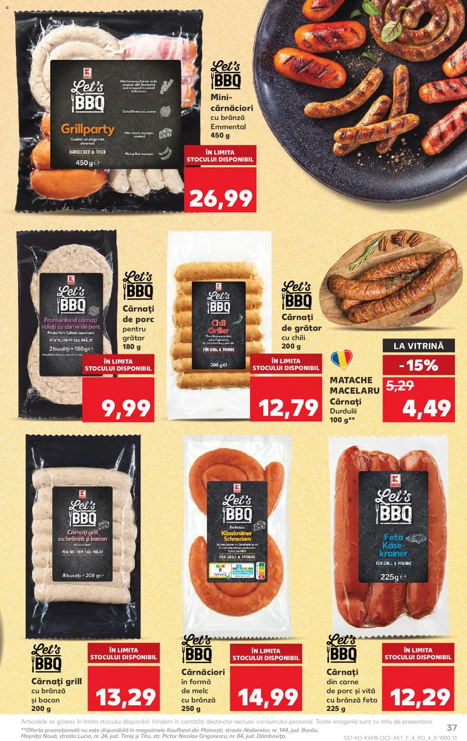 Kaufland RO akciós ujság - amely érvényes a következő dátumtól: 29.04.2026 | Oldal: 37 | Termékek: Chili, Grill, Bacon