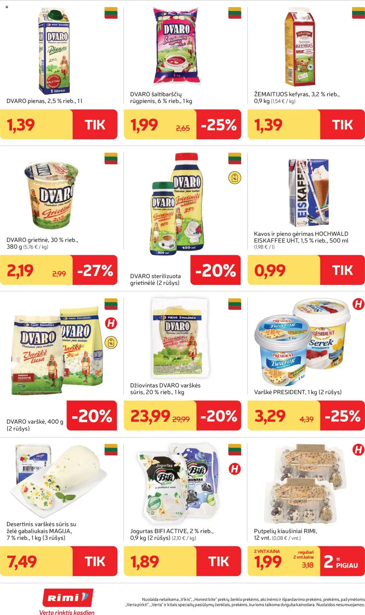 Rimi leidinys│galioja nuo 05.08.2025 | Puslapis: 22 | Prekių: Grietinėlė, Jogurtas, Kiaušiniai, Sūris
