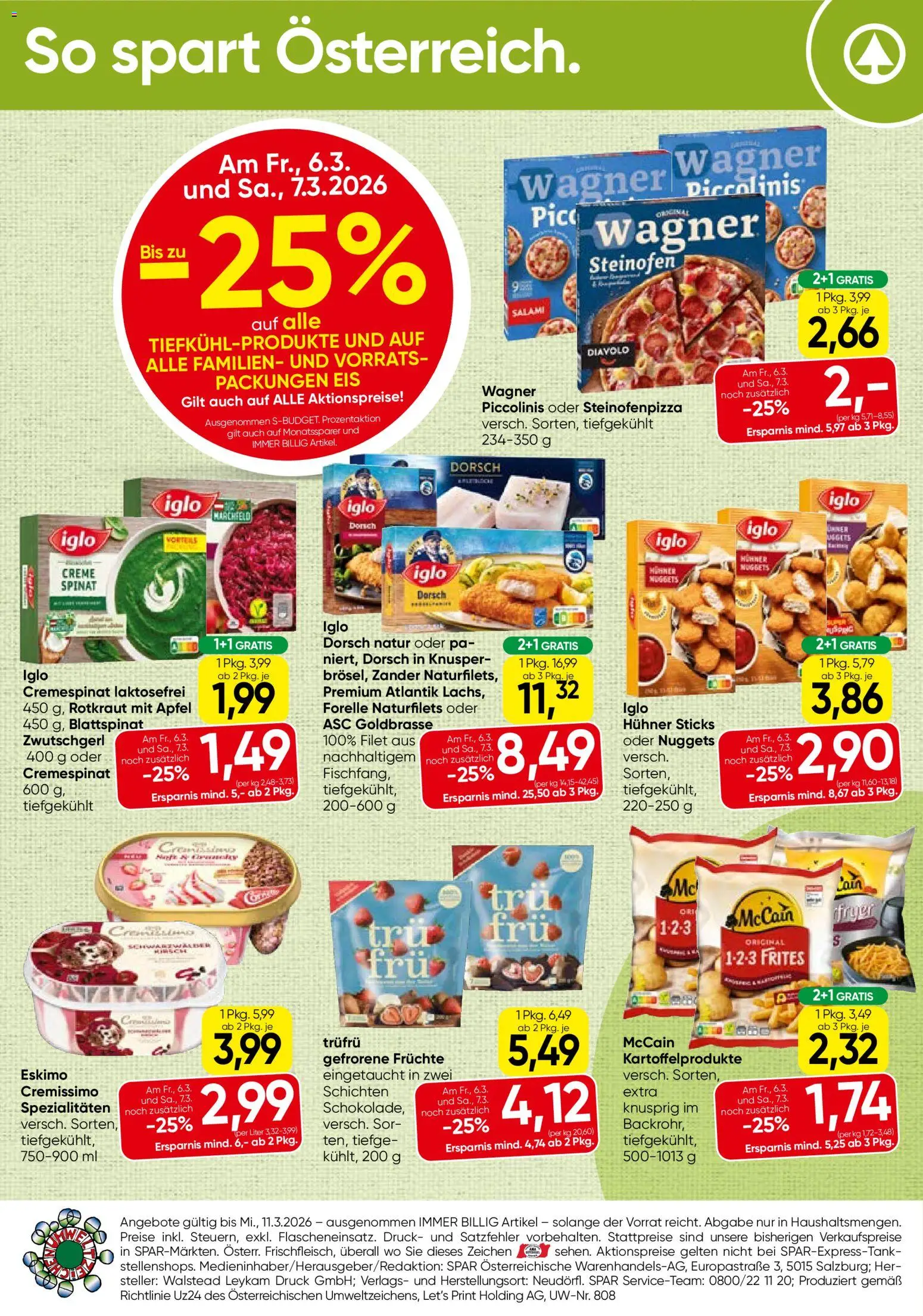 Spar Flugblatt - Niederösterreich gültig ab 05.03.2026 | Seite: 20 | Produkte: Eis, Creme, Salami, Äpfel