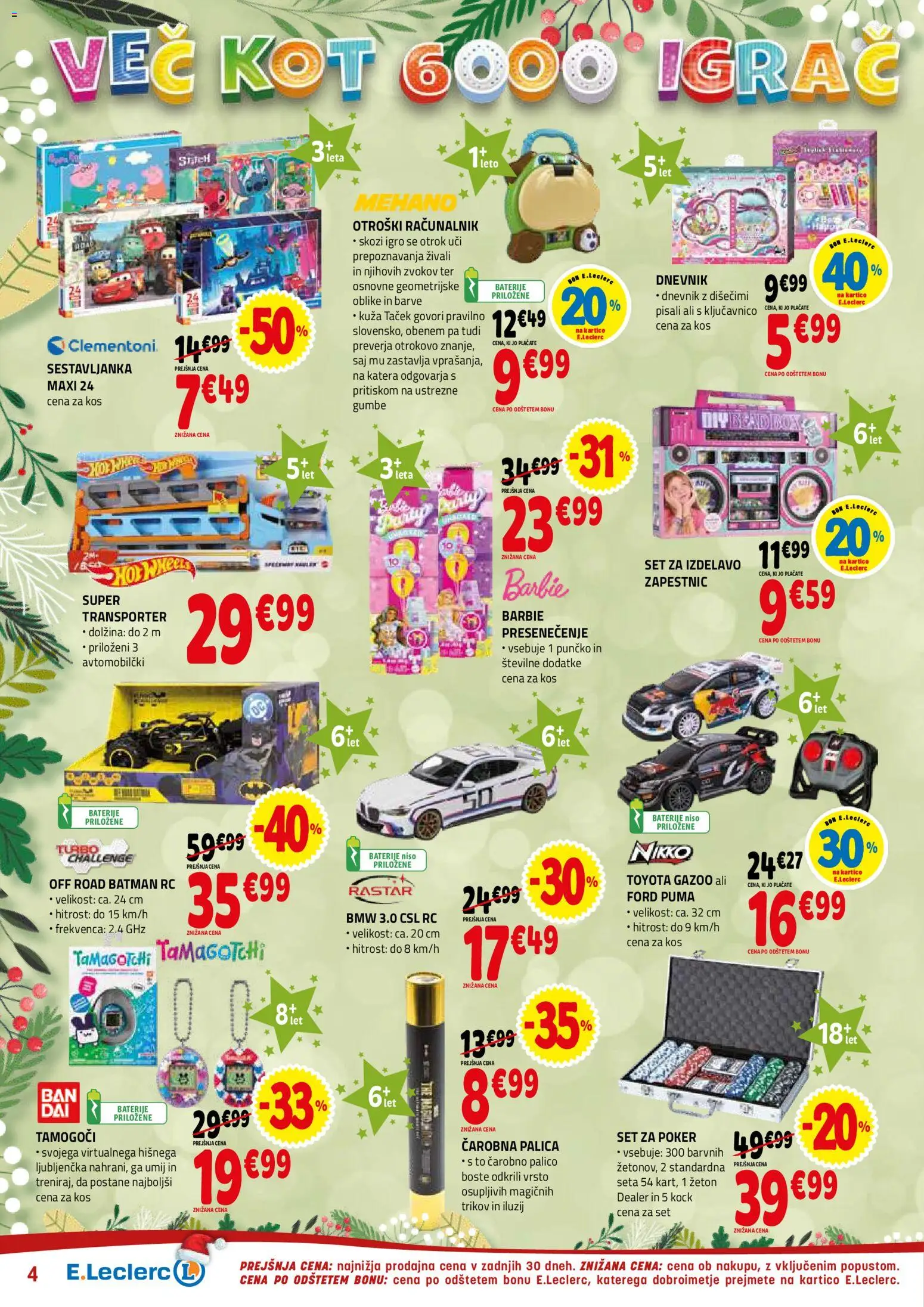 Novi E.leclerc katalog ponudbe – veljaven od 10.12.2025 | Stran: 4 | Izdelki: Racunalnik, Baterije, Kos