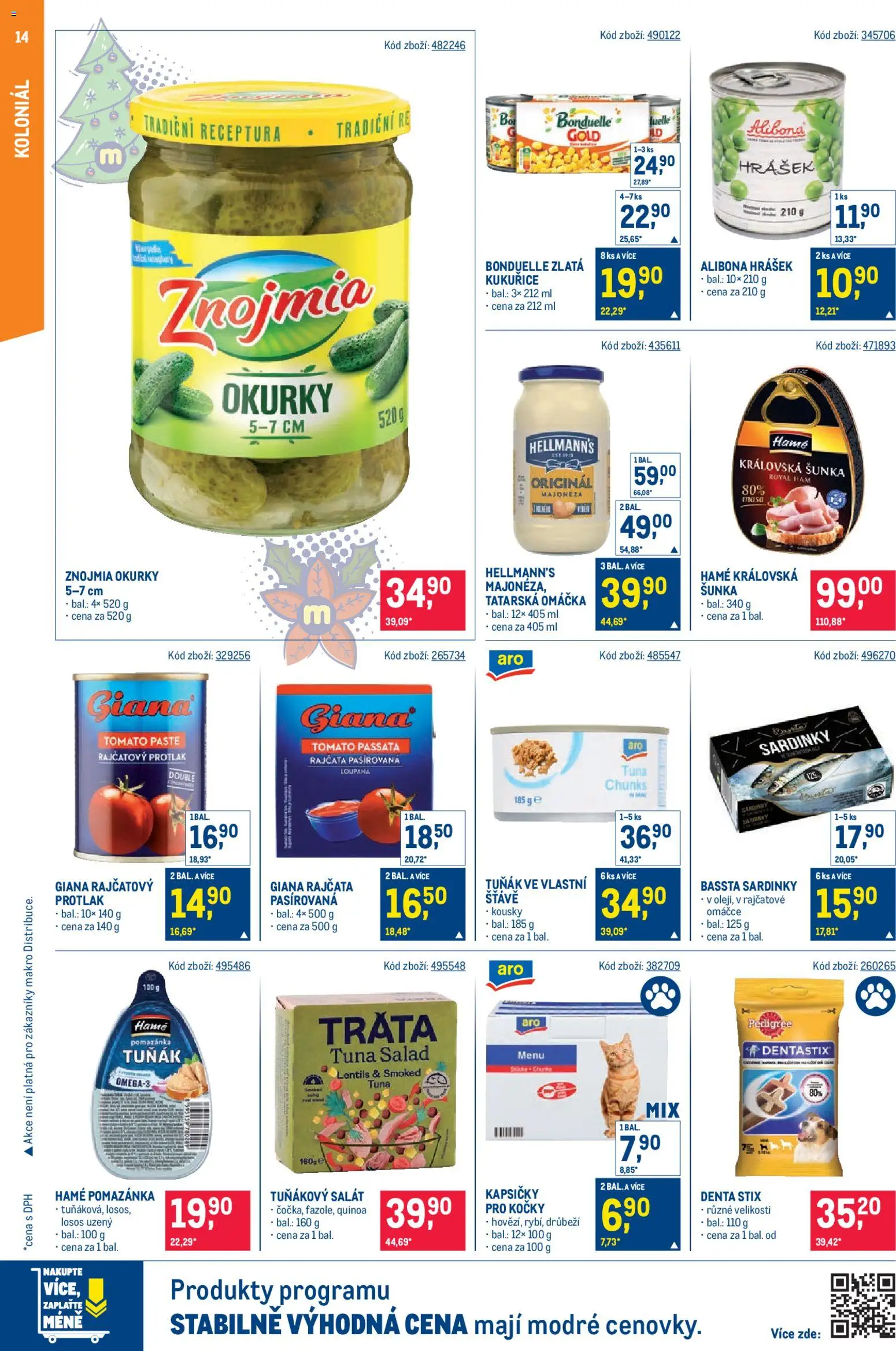 Makro leták - Maloobchod od 17.12.2025 | Strana: 14 | Produkty: Tuňák, Rajčata, Hrášek, Tatarská omáčka