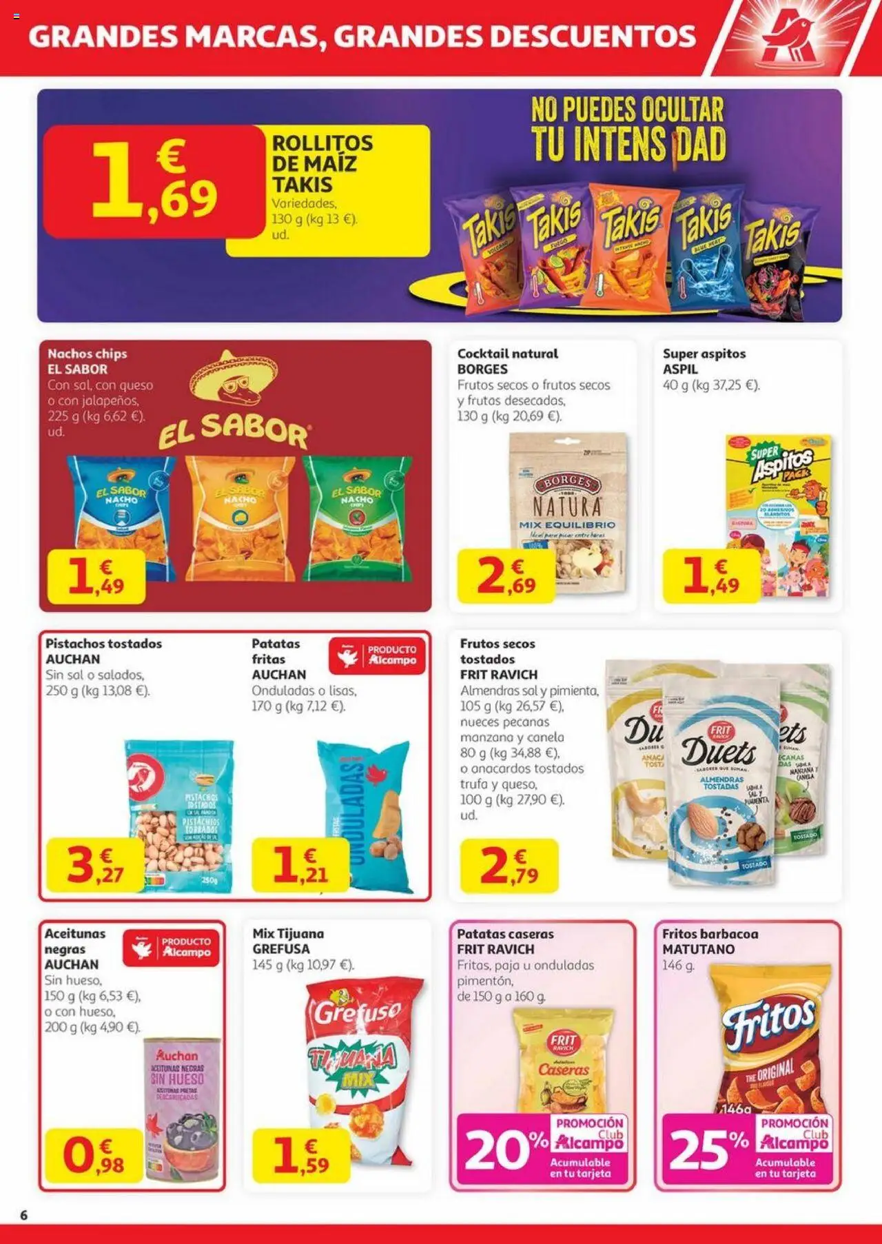 Alcampo - Canarias │ válido desde el 23.10.2025 | Página: 6 | Productos: Καλτσάκια μισά, Queso, Frutos secos, Manzana