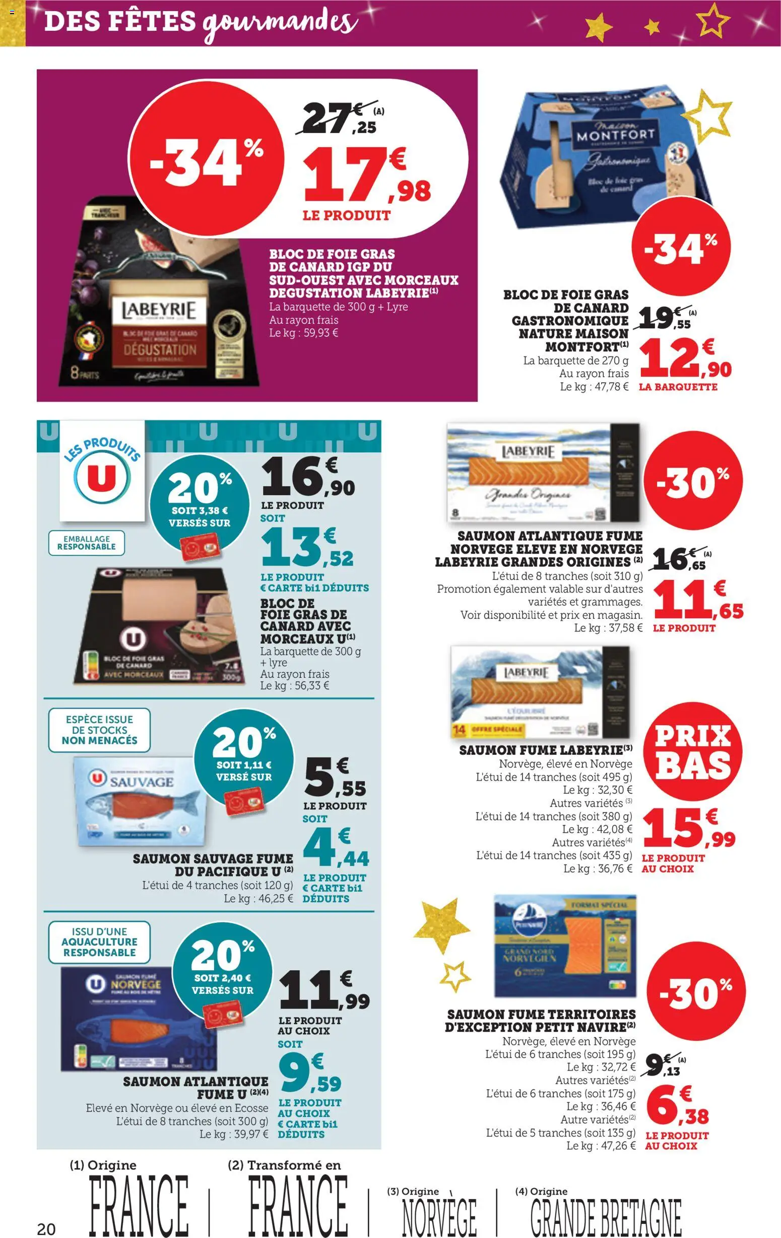 {H1} | Page: 20 | Produits: Foie Gras de Canard, Saumon fumé, Bloc de foie gras, Saumon