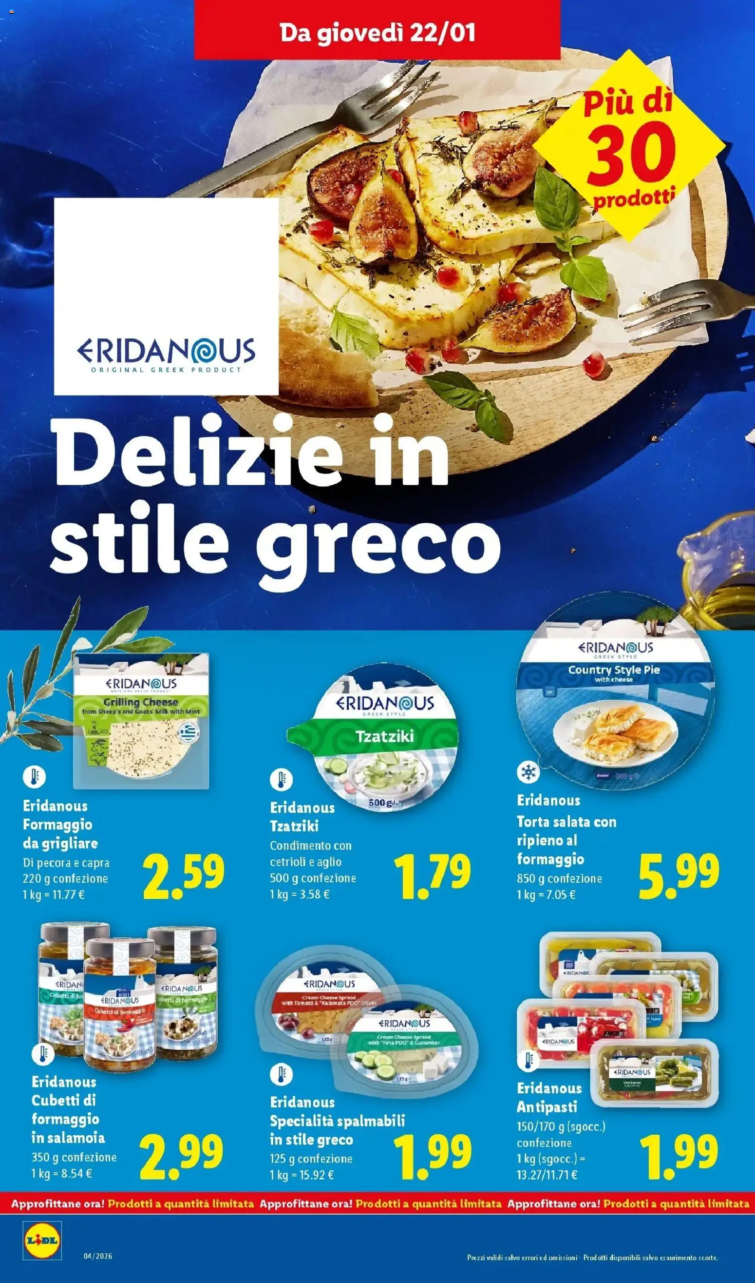 Volantino Lidl del 19.01.2026 | Pagina: 24 | Prodotti: Cetrioli, Aglio, Torta, Feta