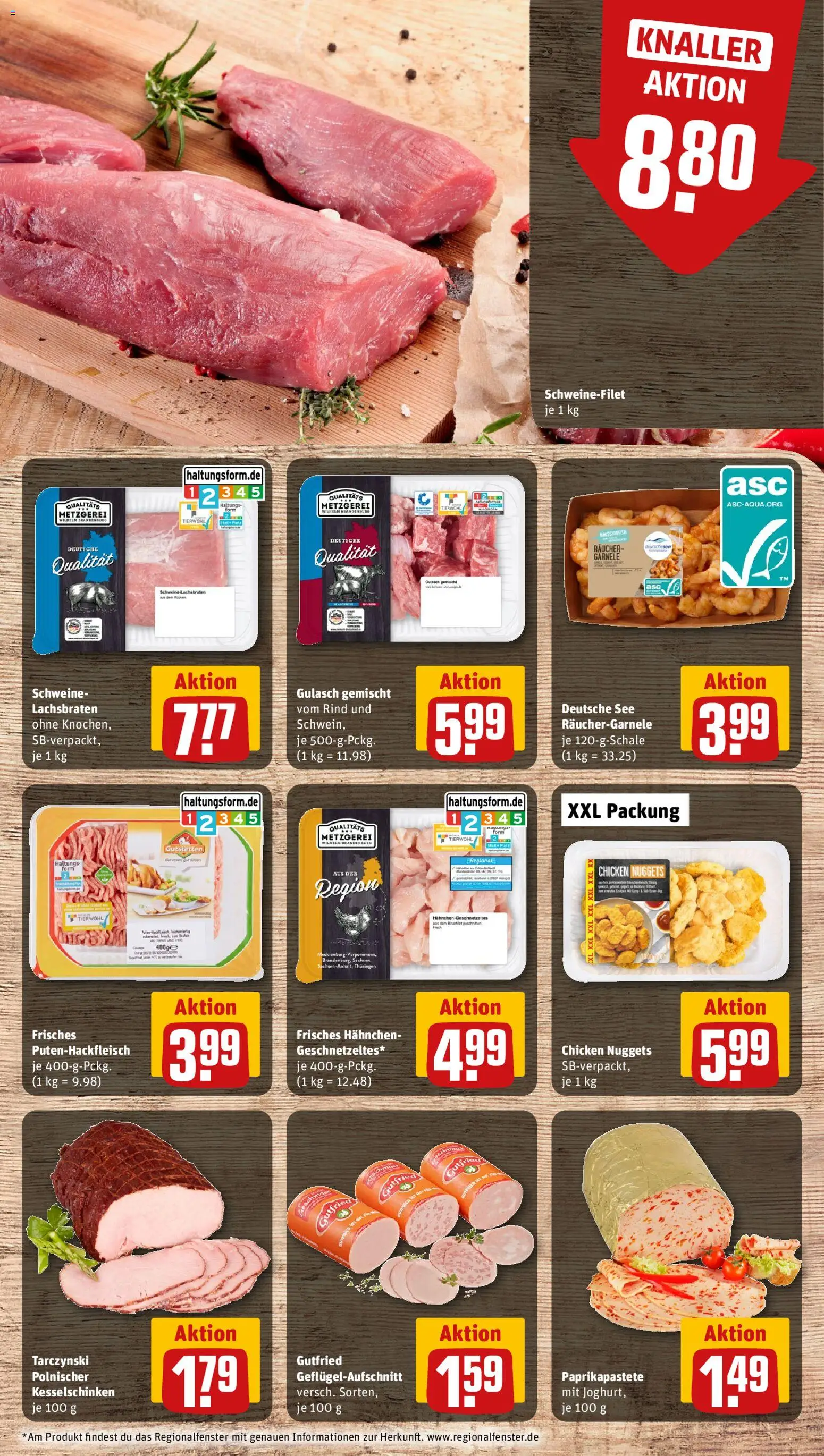 Rewe Prospekt 	 – gültig ab 23.02.2026 | Seite: 8 | Produkte: Joghurt, Schweinefilet, Paprika, Gulasch