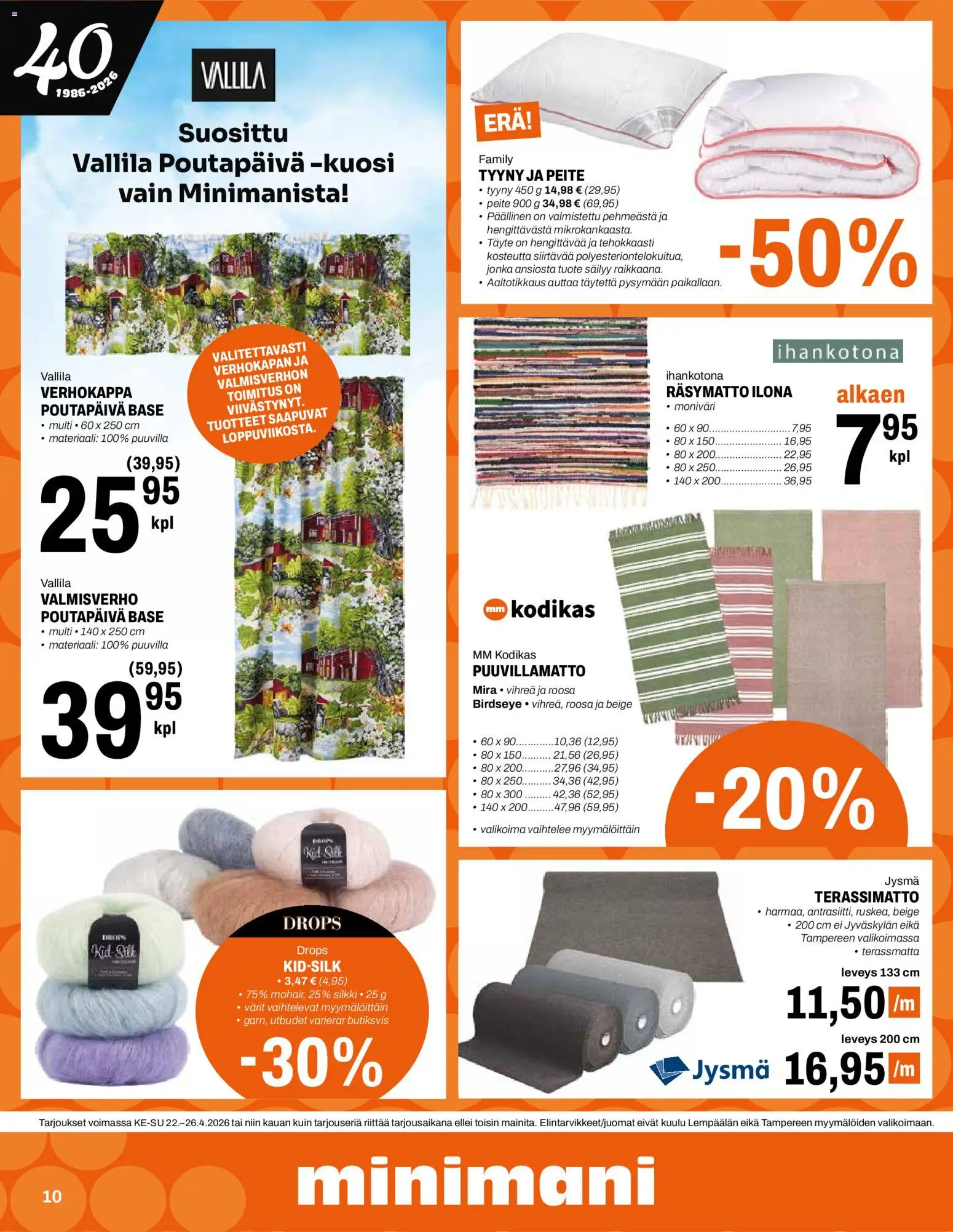 Minimani tarjoukset – voimassa 22.04.2026 alkaen | Sivu: 10 | Tuotteet: Tyyny