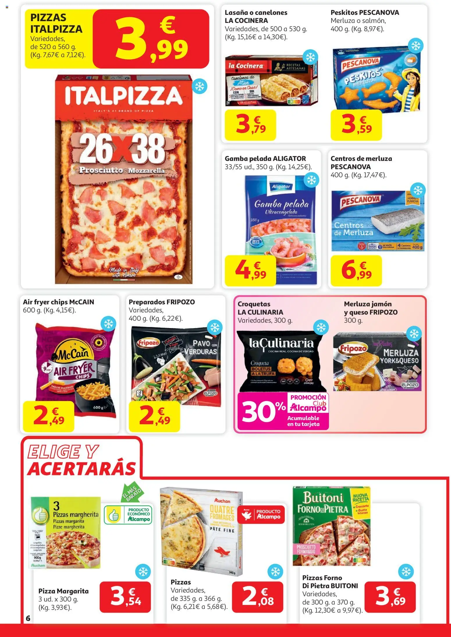 Alcampo - HP Catalan  │ válido desde el 29.12.2025 | Página: 6 | Productos: Jamón, Pizza, Paté, Lasaña