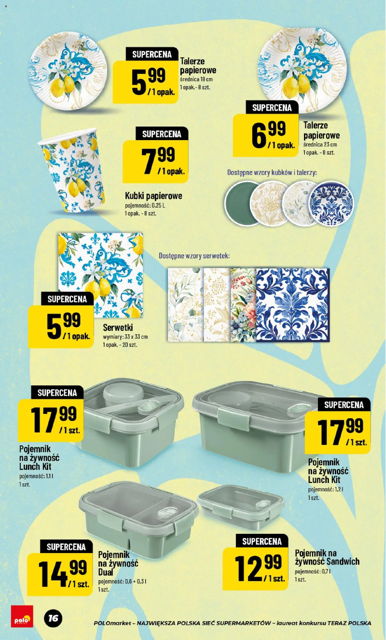 POLOmarket gazetka - Wiosna od 17.04.2026 | Strona: 16 | Produkty: Sandwich, Talerze