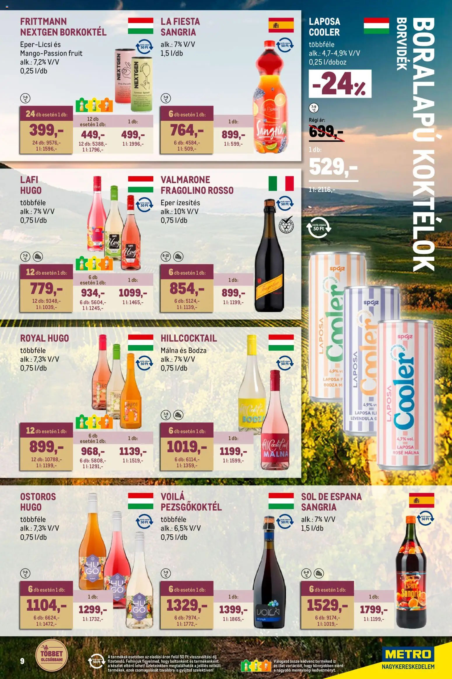 Metro akciós ujság - amely érvényes a következő dátumtól: 01.04.2026 | Oldal: 9 | Termékek: Málna, Sangria, Eper, Só