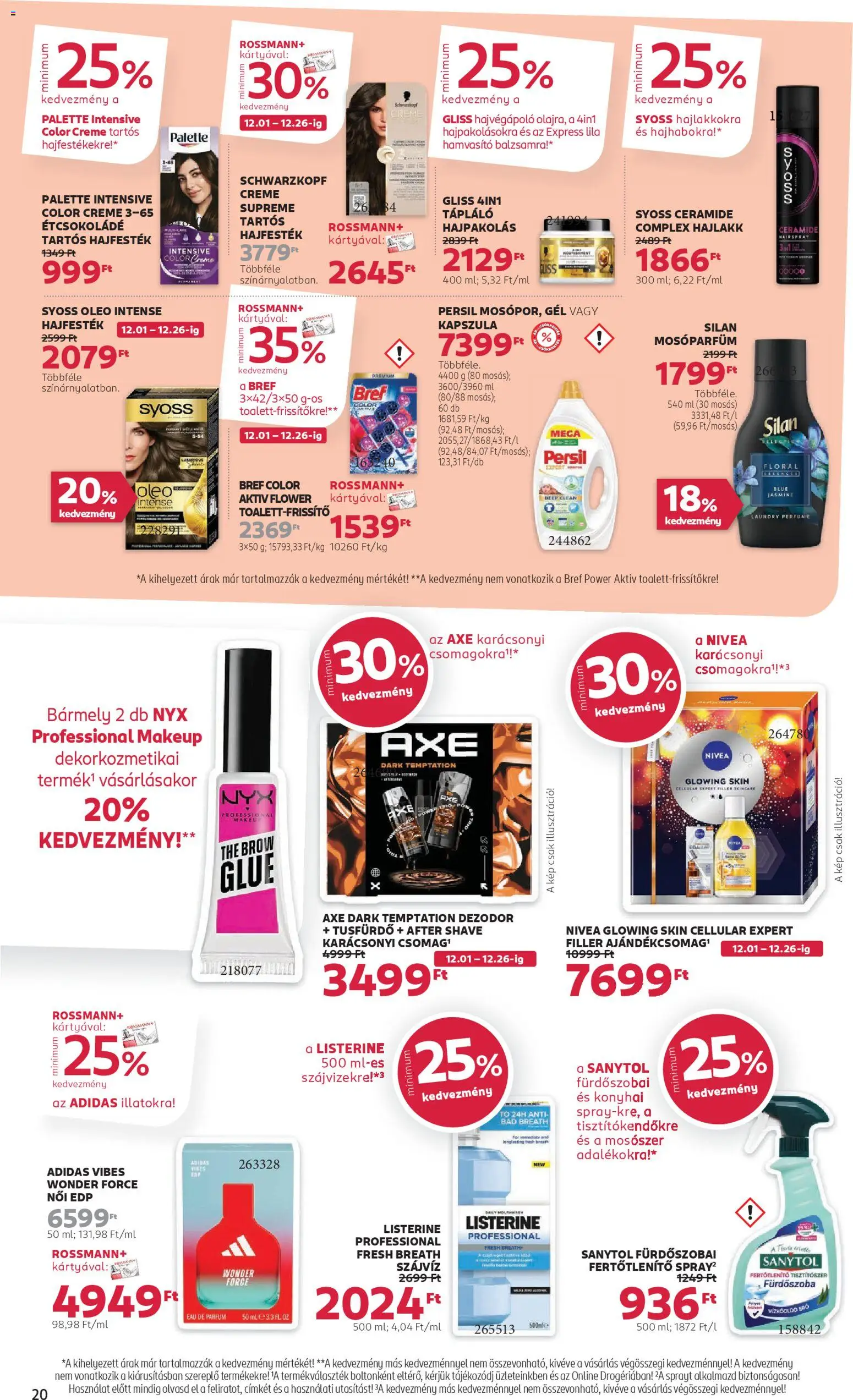 Rossmann akciós ujság - amely érvényes a következő dátumtól: 01.12.2025 | Oldal: 22 | Termékek: Persil, Vízkőoldó, Hajlakk, Mosószer