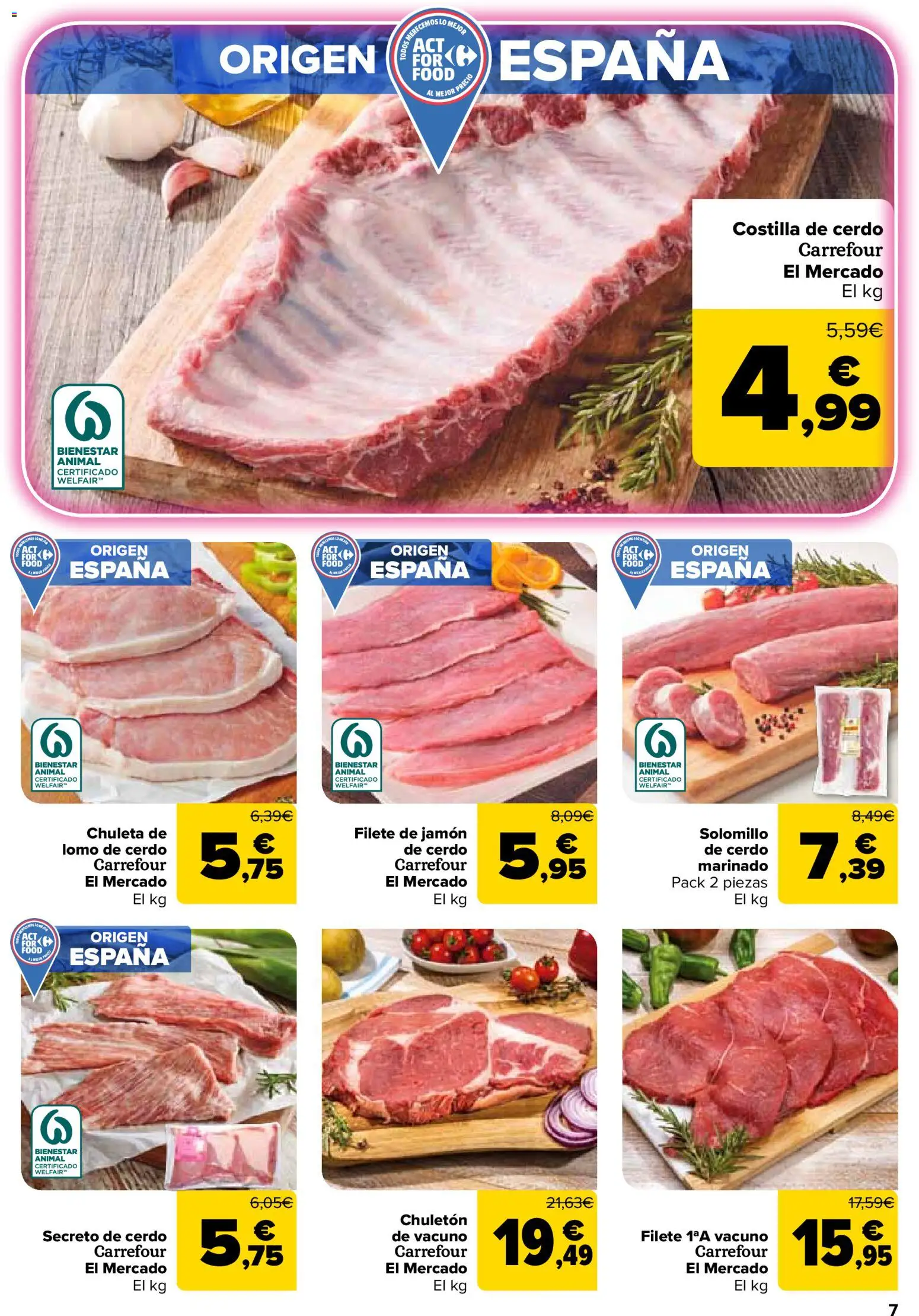 Carrefour folleto │ válido desde el 12.03.2026 | Página: 7 | Productos: Jamón, Cerdo, Costilla de cerdo, Filete