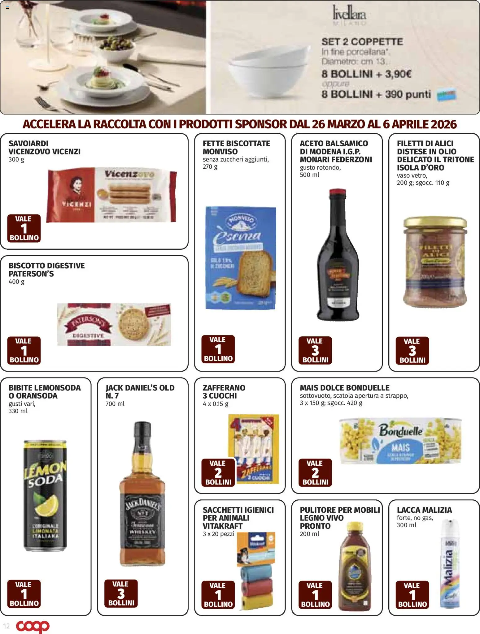 Volantino COOP del 26.03.2026 | Pagina: 12 | Prodotti: Olio, Fette biscottate, Savoiardi, Scatola