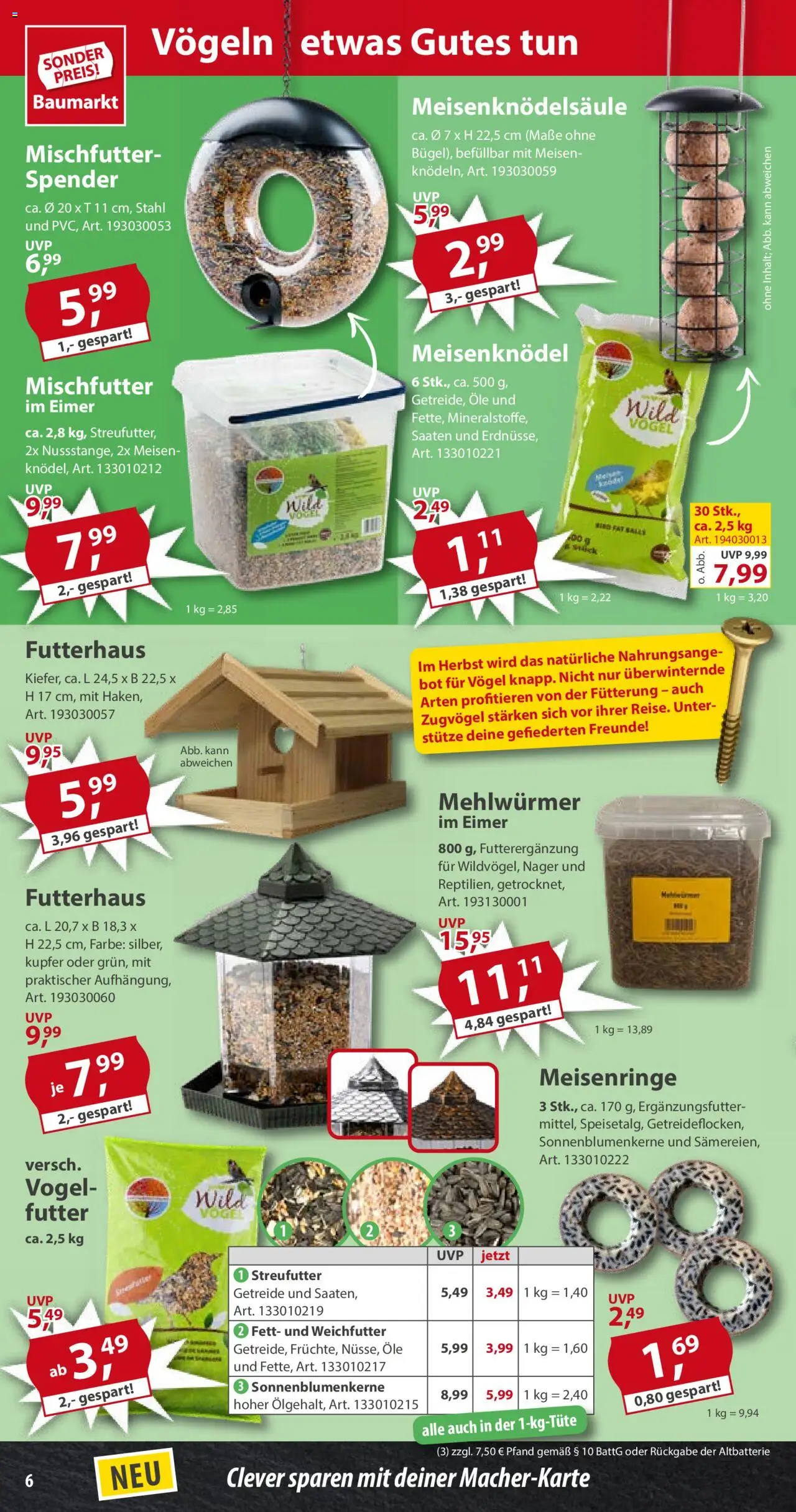 Sonderpreis Baumarkt Prospekt 	 – gültig ab 13.09.2025 | Seite: 6 | Produkte: Getreide