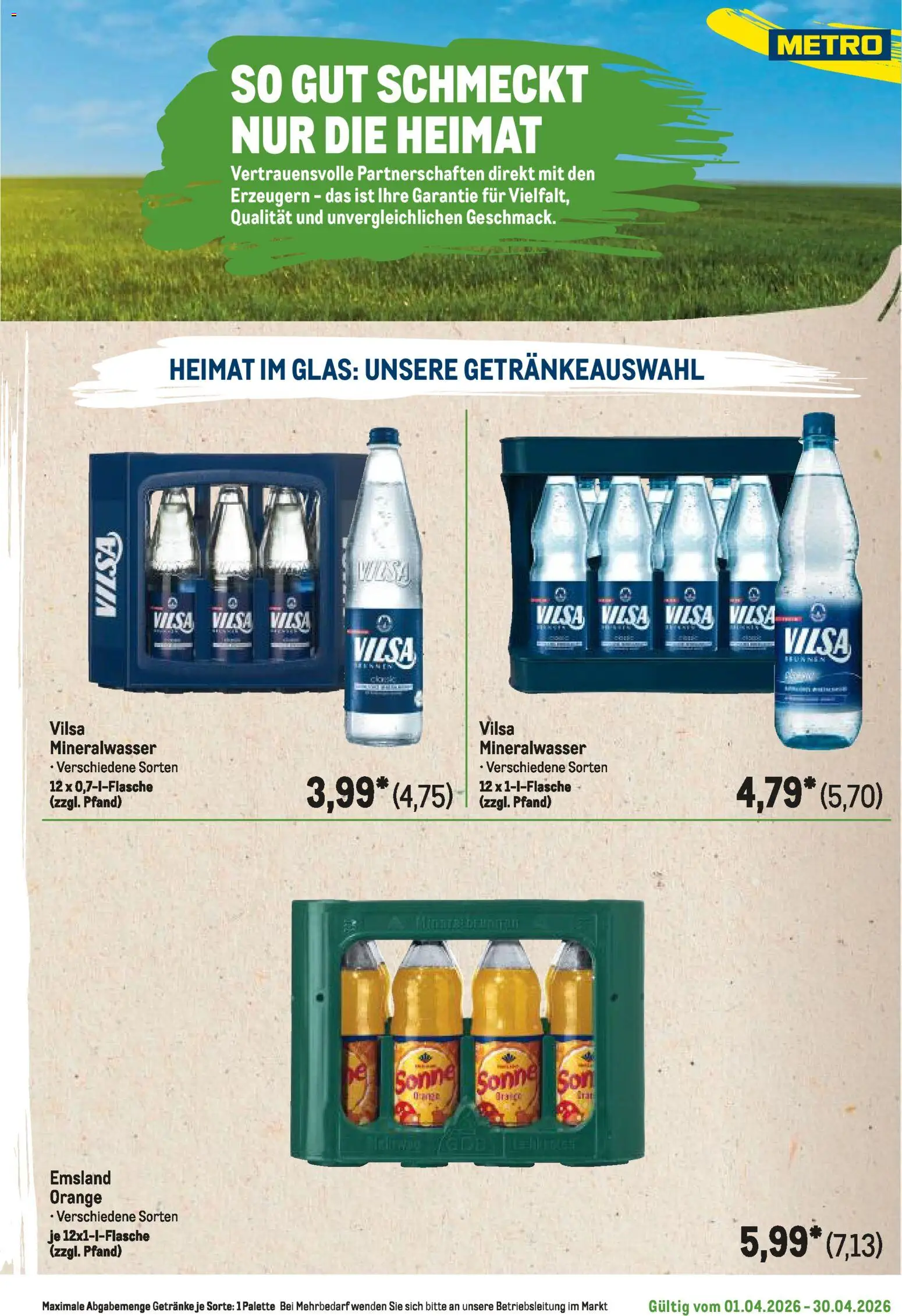 Metro Regionaler Flyer – gültig ab 01.04.2026 | Seite: 33 | Produkte: Mineralwasser