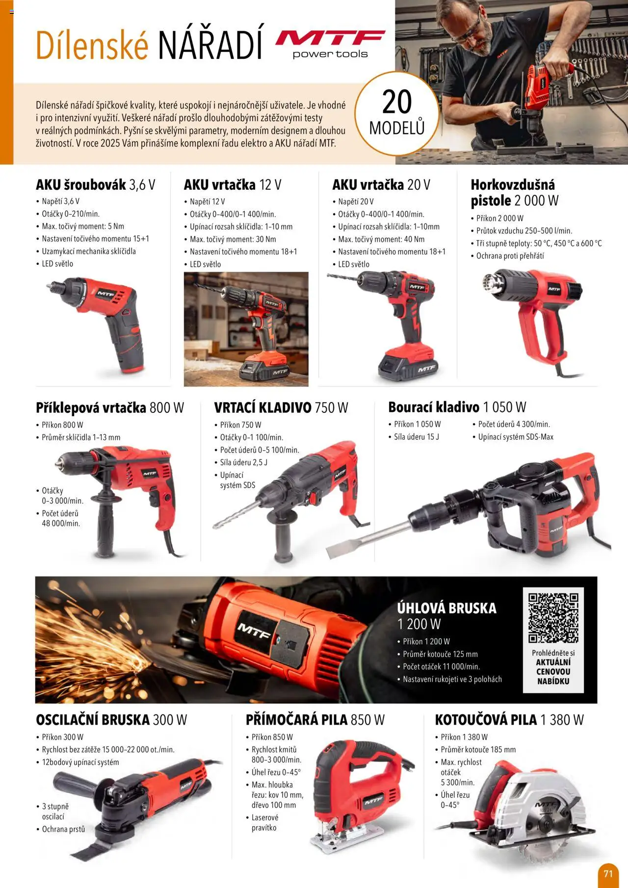 Mountfield katalog 2025 od 16.04.2025 | Strana: 71 | Produkty: Pila, Vrtačka, LED, Bourací kladivo