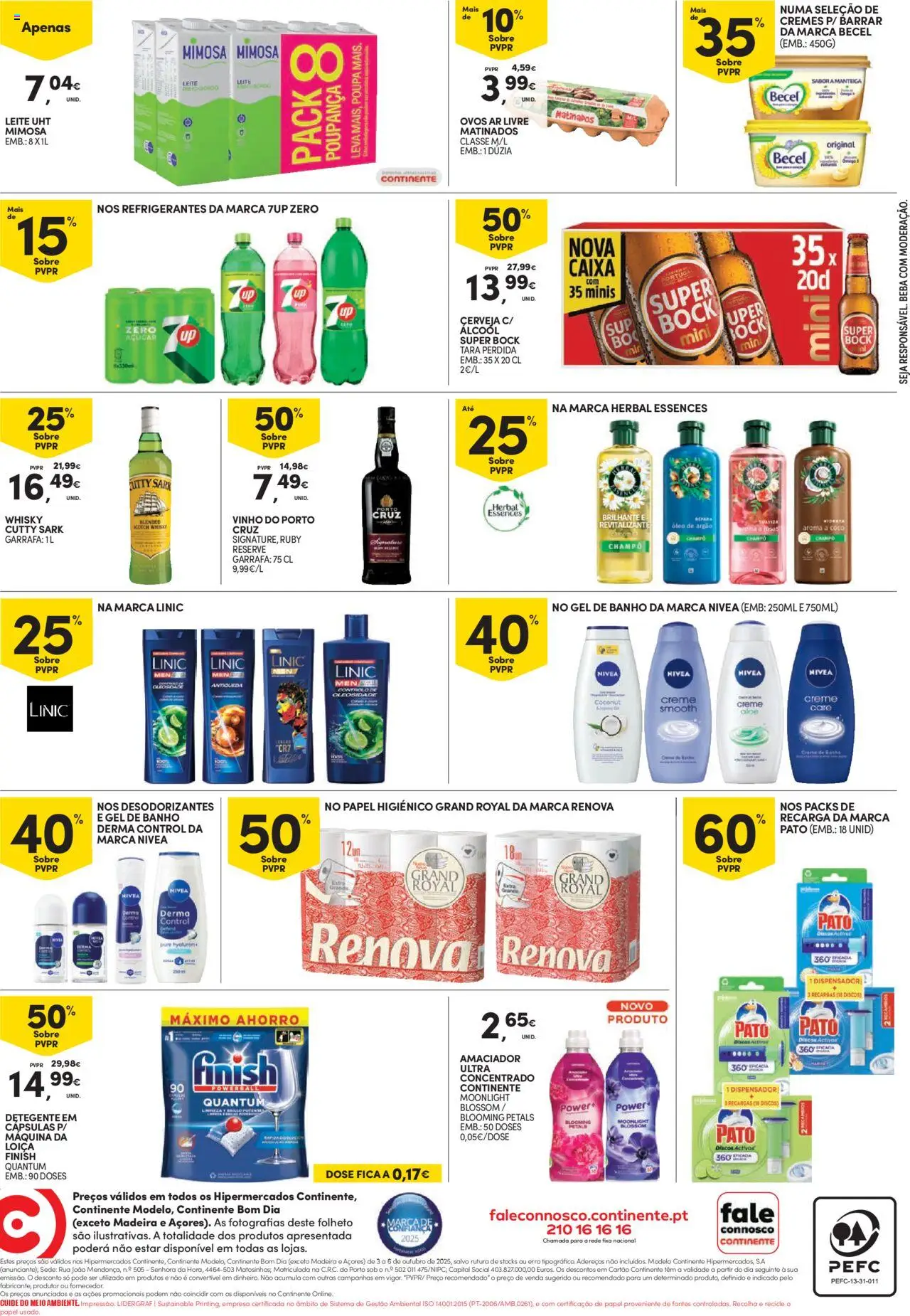 Continente - Fim de Semana │ válido de 03.10.2025 | Página: 4 | Produtos: Papel higiénico, Banho, Vinho, Creme