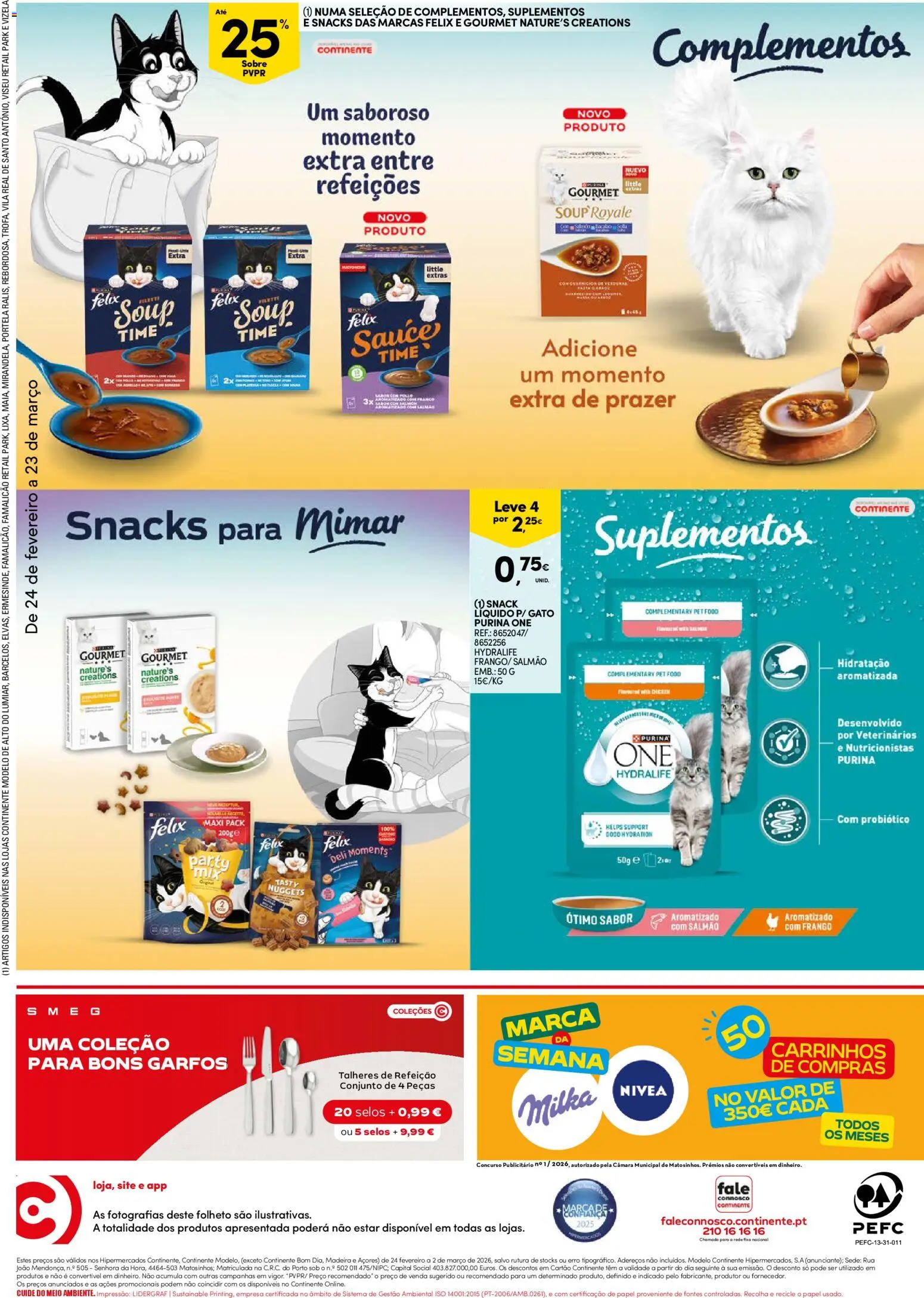 Continente folheto │ válido de 24.02.2026 | Página: 52 | Produtos: Talheres, Salmão, Sopa, Nuggets