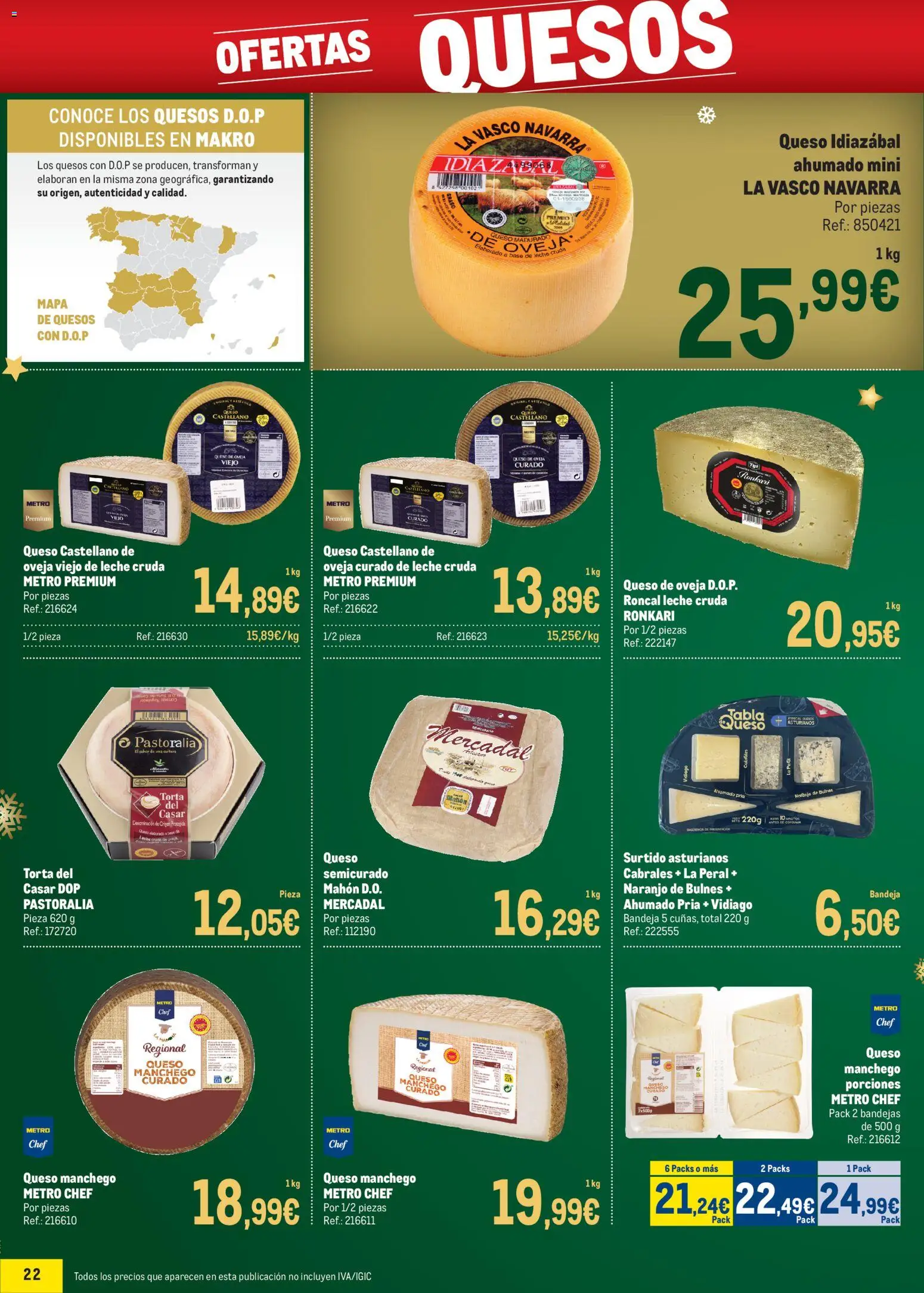 Makro - Precios Navidad Sur │ válido desde el 24.11.2025 | Página: 22 | Productos: Queso de oveja, Leche, Queso, Bandeja