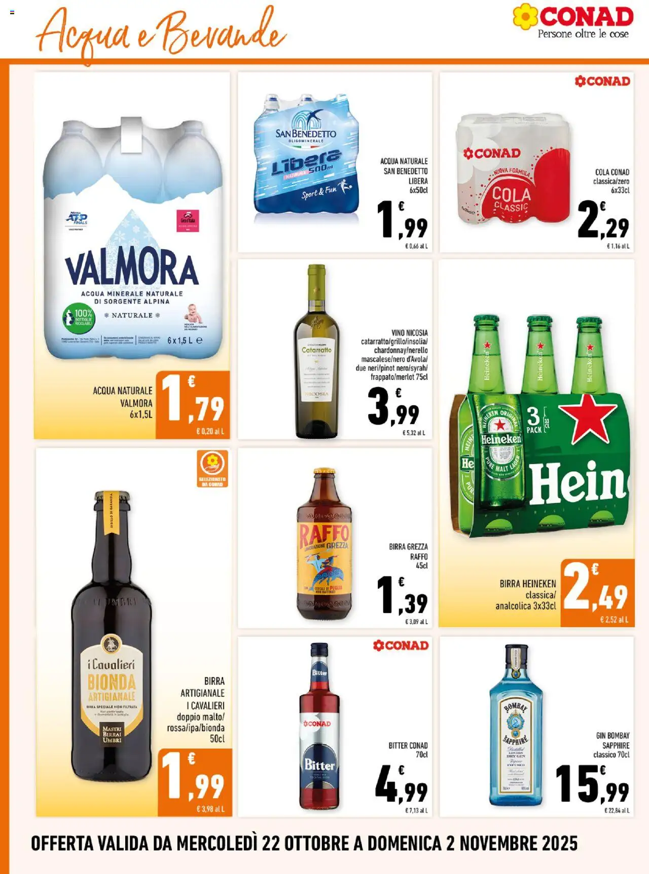 Volantino Conad del 22.10.2025 | Pagina: 12 | Prodotti: Acqua, Vino, Acqua naturale, Heineken