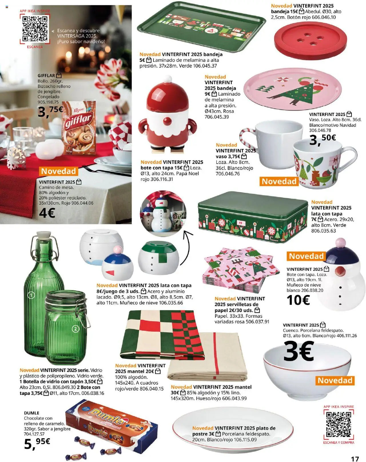 Catálogo IKEA Brochure de navidad │ válido desde el 01.10.2025 | Página: 17 | Productos: Mantel, Chocolate, Bizcocho, Bandeja