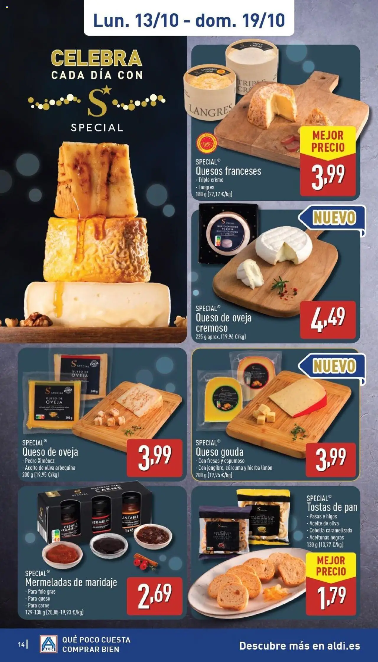 Aldi folleto Península │ válido desde el 13.10.2025 | Página: 14 | Productos: Queso de oveja, Queso, Aceite, Σαντιγύ