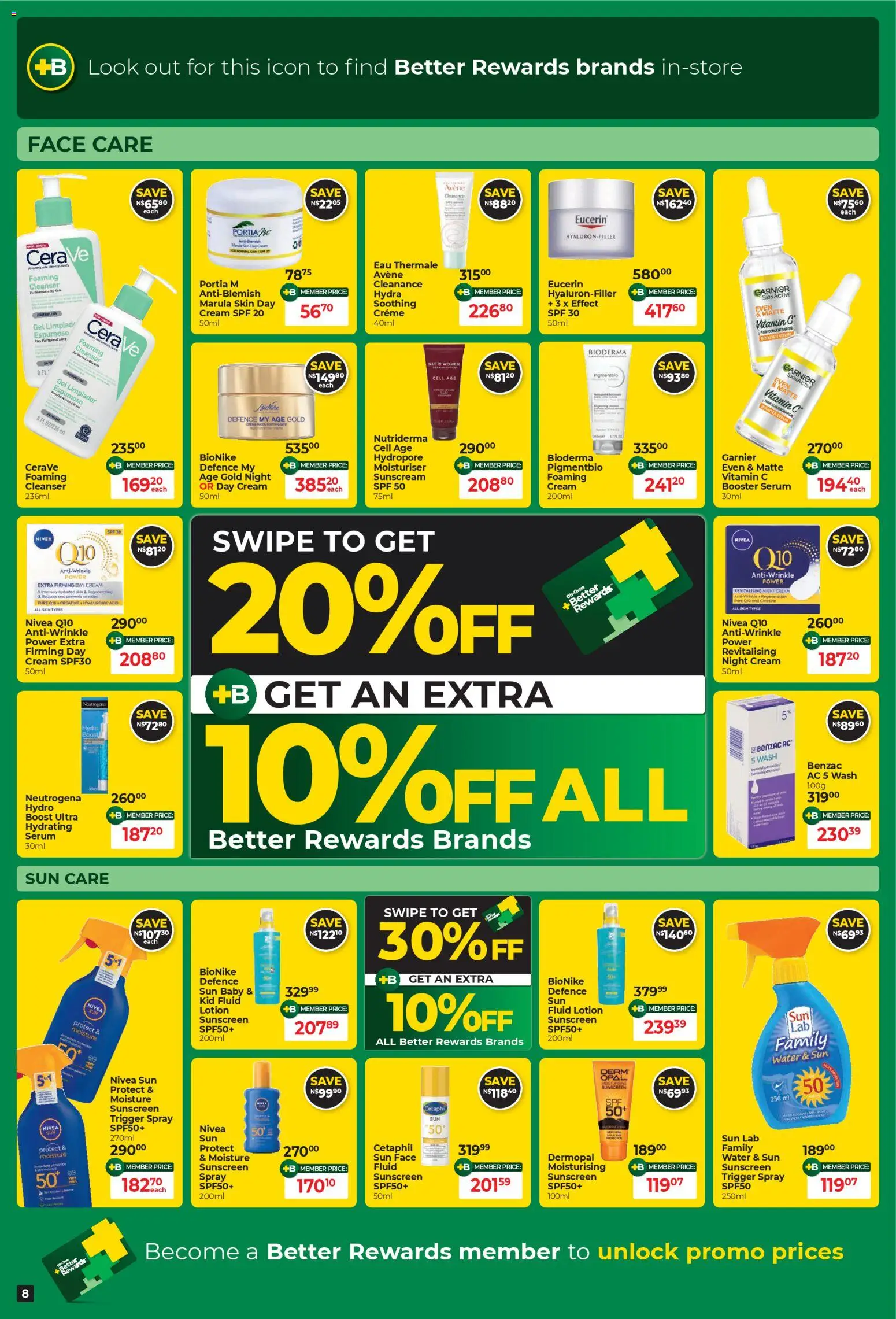 New Dis-Chem catalogue – valid from 21.10.2025 | Page: 8 | Products: Cream, Water, Night cream, Day cream
