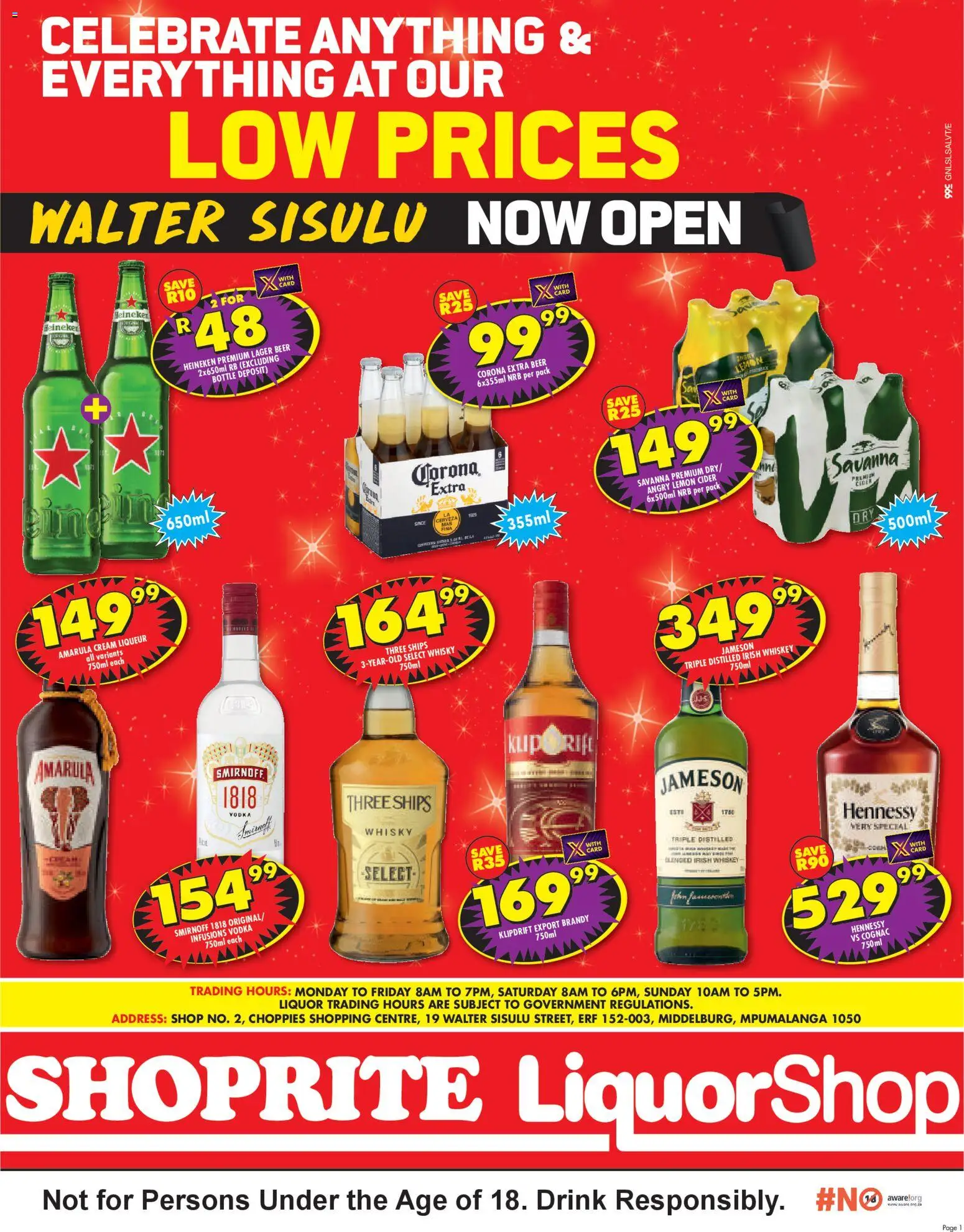 New Shoprite catalogue – valid from 24.02.2026 | Page: 1 | Products: Brandy, Beer, Cream, Vodka