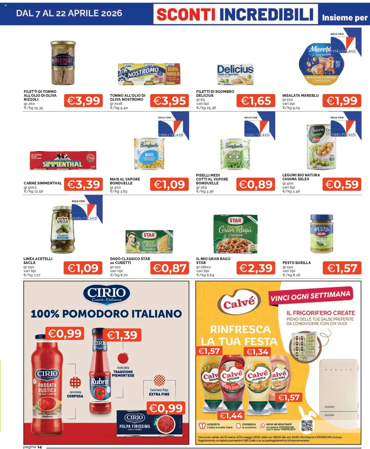 Volantino Mercatò del 07.04.2026 | Pagina: 14 | Prodotti: Insalata, Pesto, Tonno, Sgombro