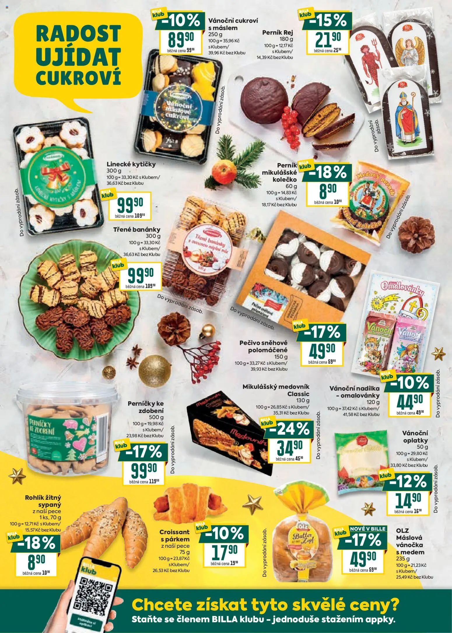Billa leták - Vánoční nabídka od 12.11.2025 | Strana: 14 | Produkty: Perník, Croissant, Cukroví, Oplatky