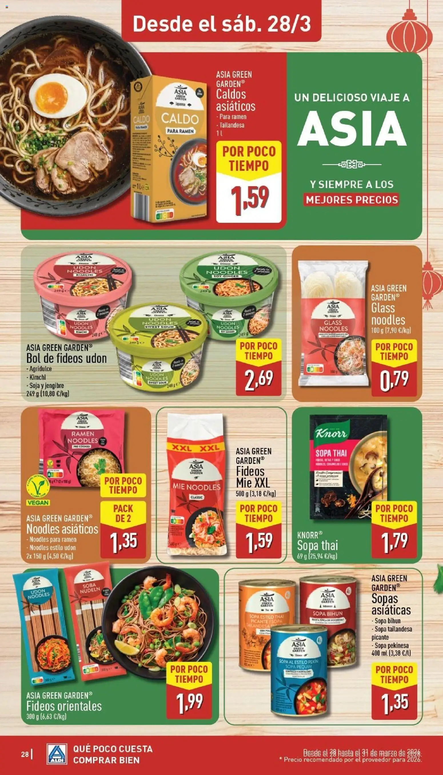 Aldi folleto Canarias │ válido desde el 23.03.2026 | Página: 28 | Productos: Fideos, Κλειδαριά της πόρτας
