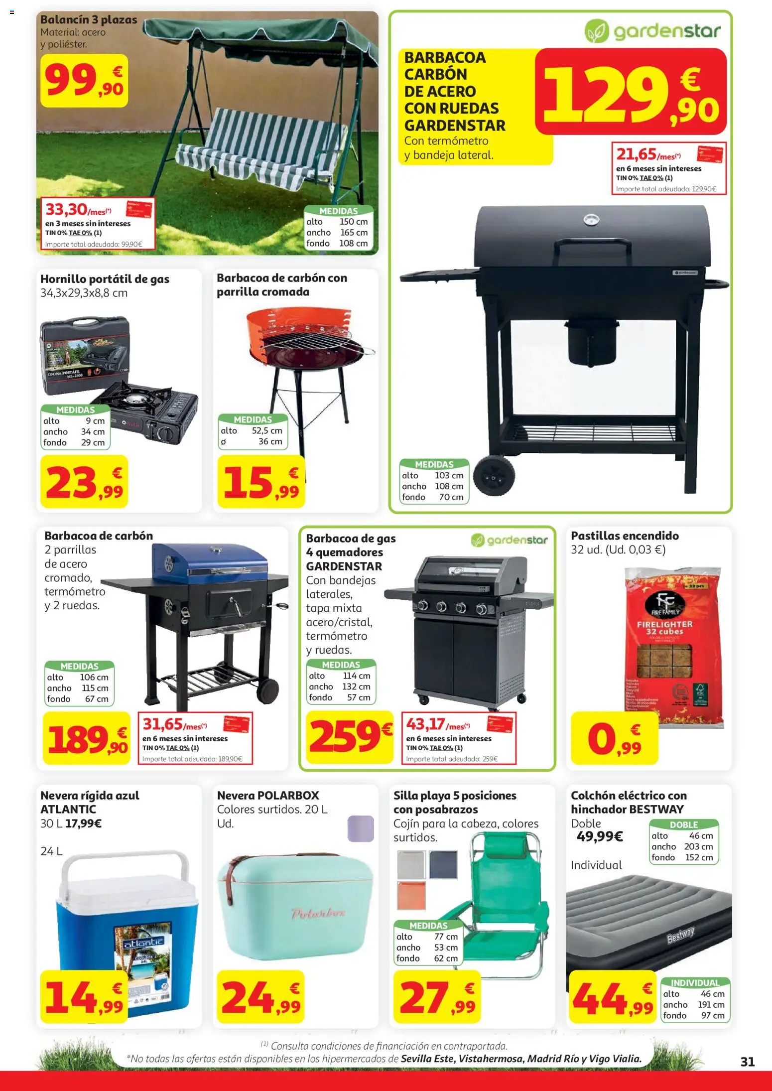 Alcampo  HG General │ válido desde el 07.04.2026 | Página: 31 | Productos: Nevera, Termómetro, Cojín, Bandeja